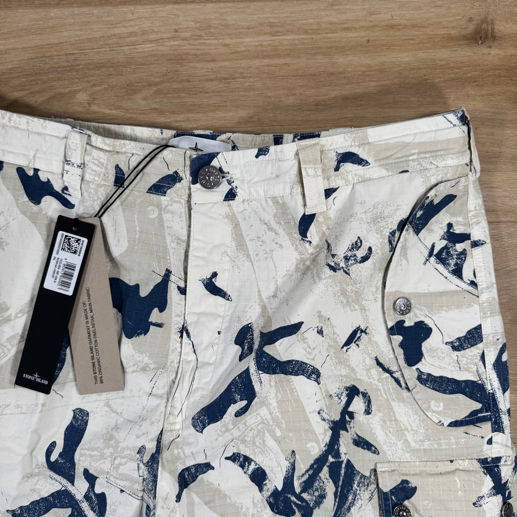 Stone Island Scan Camo On Stretch Ripstop-OVD Bermuda Shorts in Desert -Usfansport