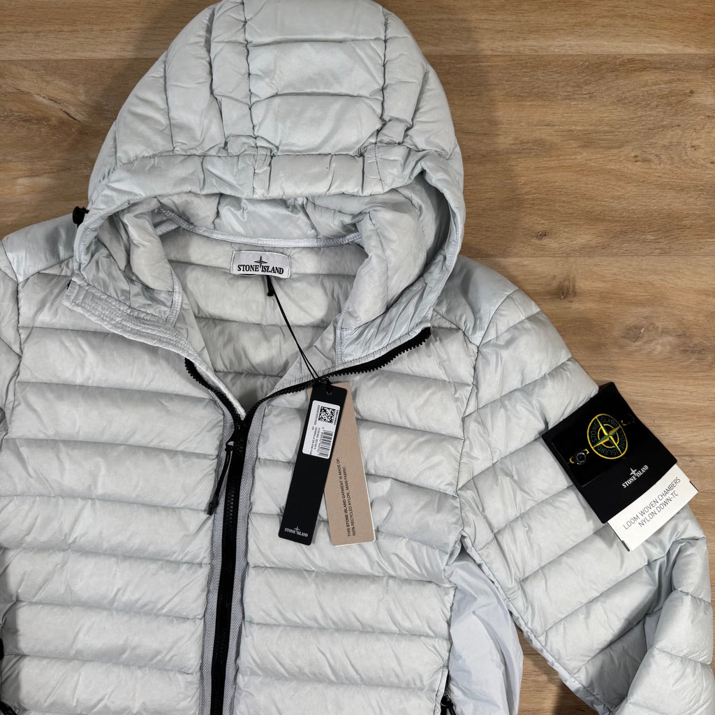 Stone Island Loom Woven Nylon Down-TC Jacket in Sky Blue -Usfansport