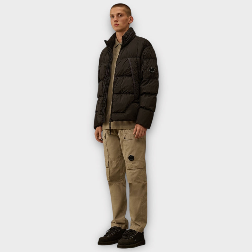 C. P. Company Nycra-R Hooded Down Jakke I Sort