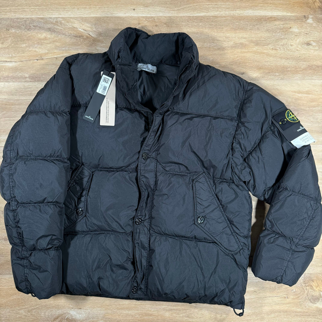 Stone Island Crinkle Reps-NY Down Jacket in Black -Usfansport