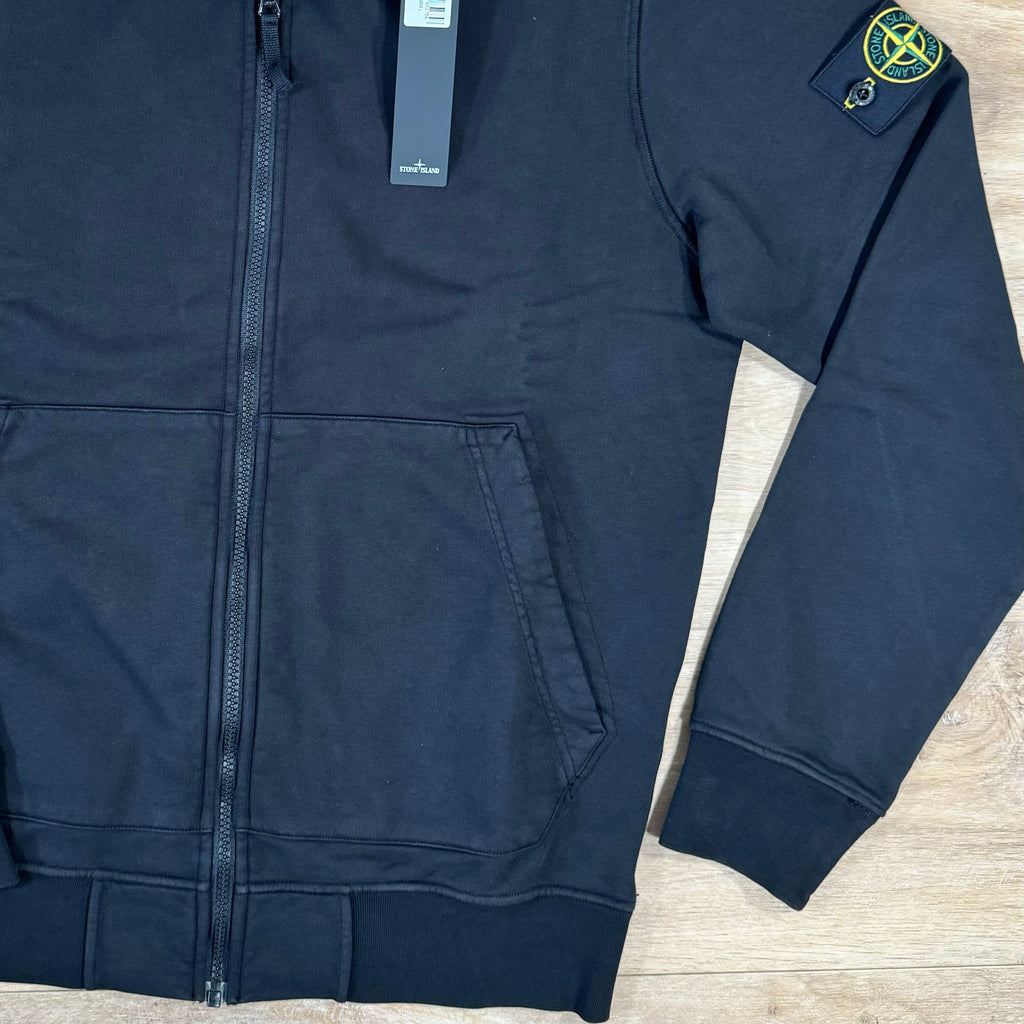 Stone Island Organic Cotton Full-Zip Sweatshirt in Black -Usfansport