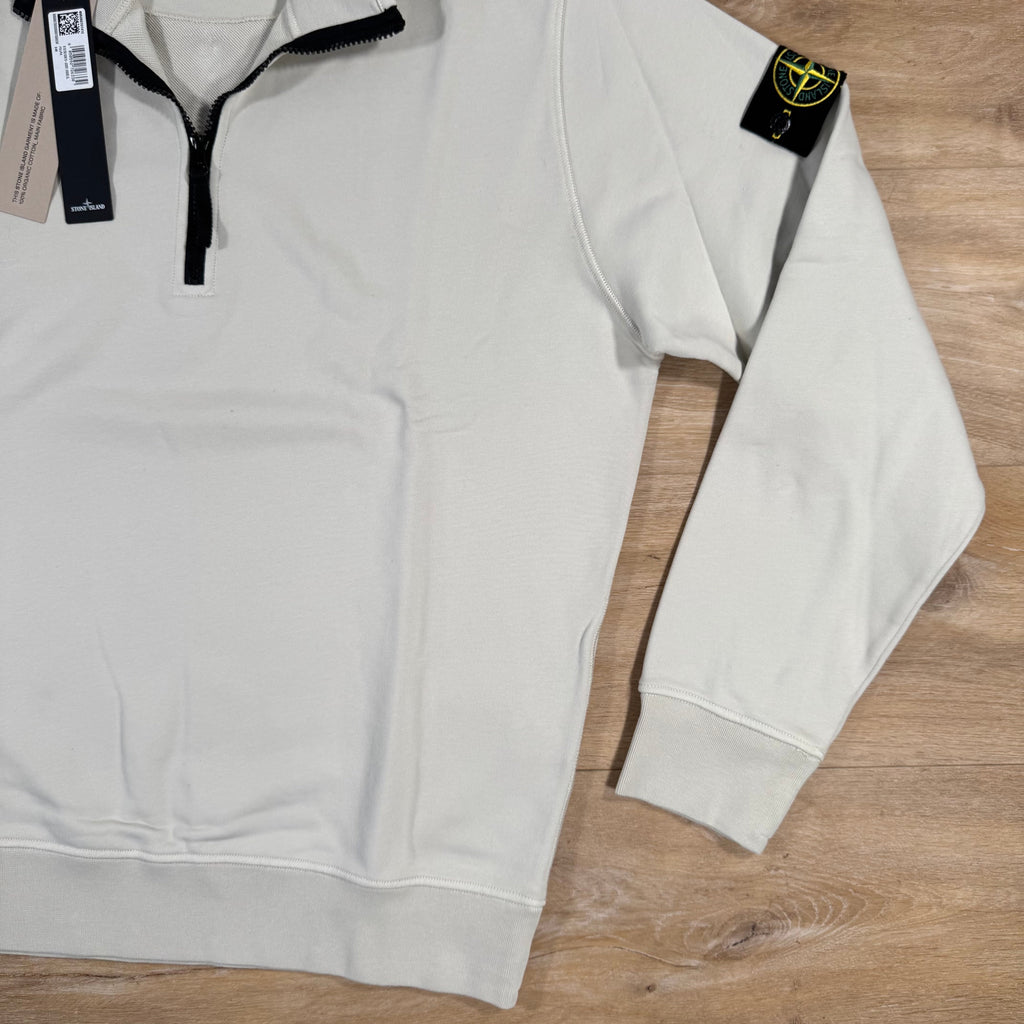 Stone Island Organic Cotton Half-Zip Sweatshirt in Sand -Usfansport