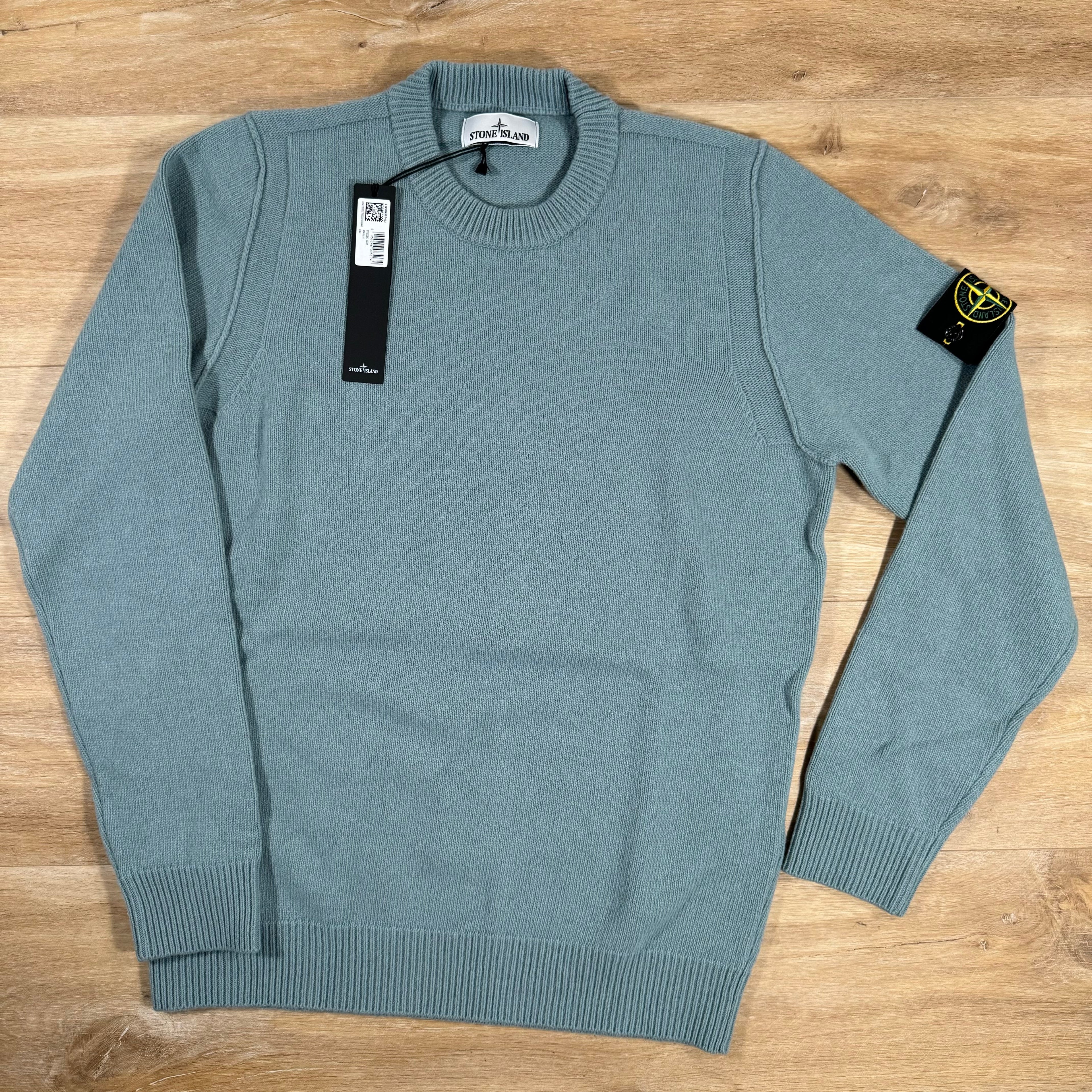 Stone Island Lambswool Crewneck Sweatshirt in Green Grey -Usfansport