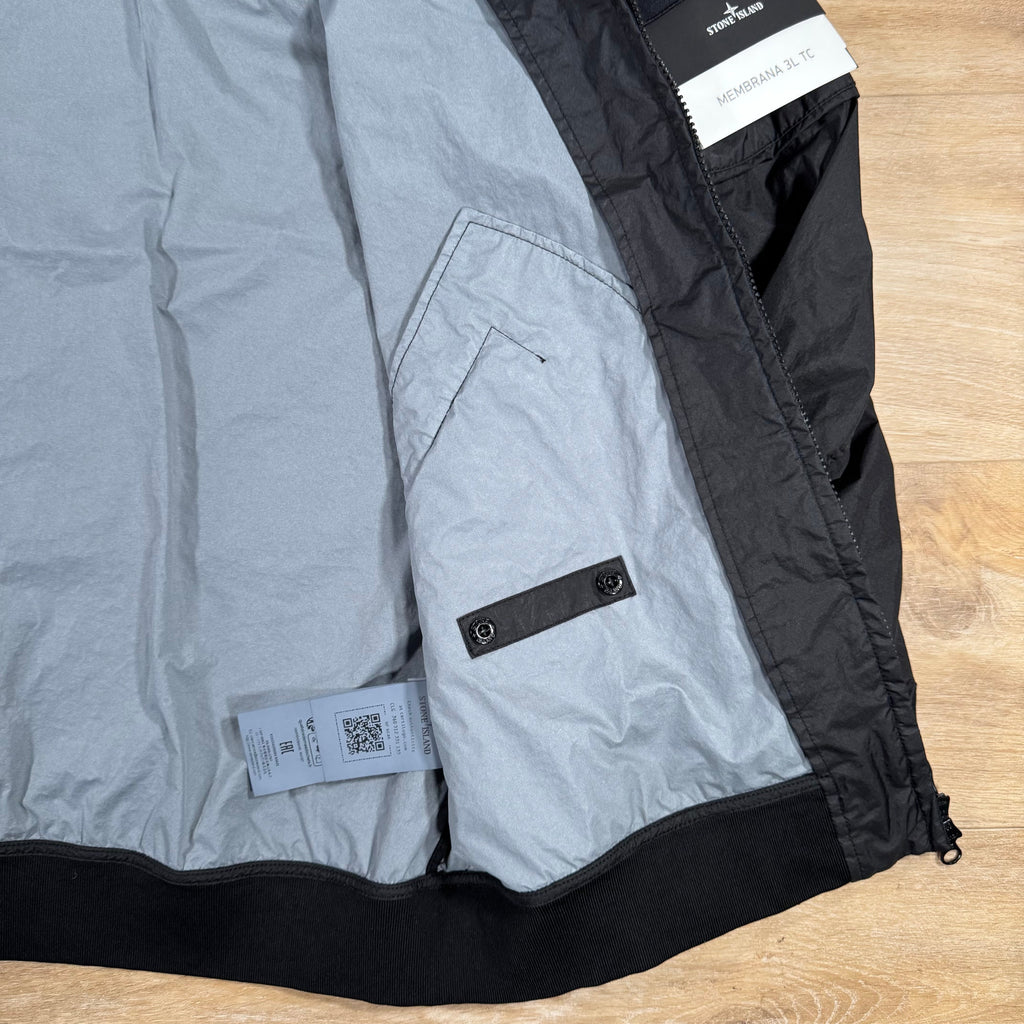 Stone Island Membrana 3L TC Bomber Jacket in Black -Usfansport