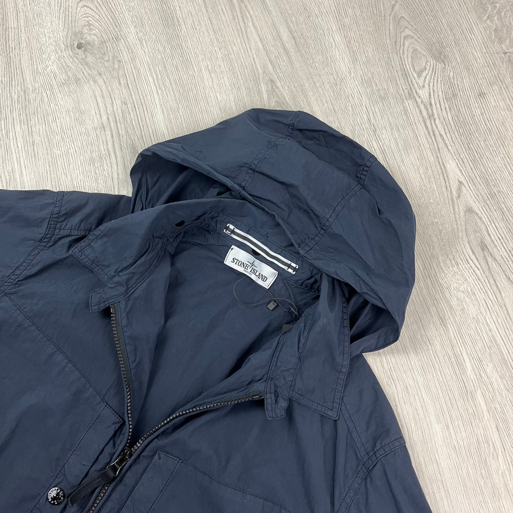 Stone Island Hooded Overshirt - Navy -Usfansport