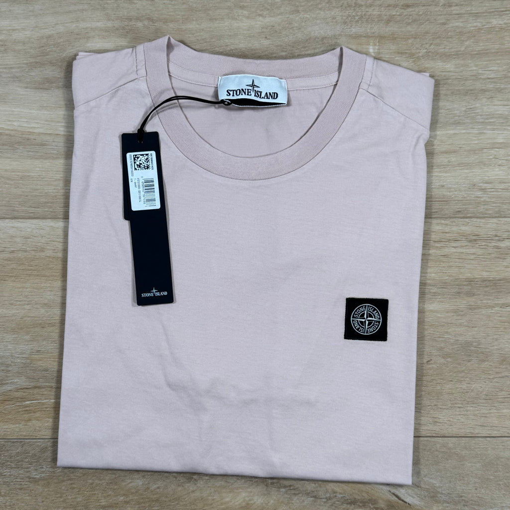 Stone Island Patch Logo T-Shirt in Antique Rose -Usfansport
