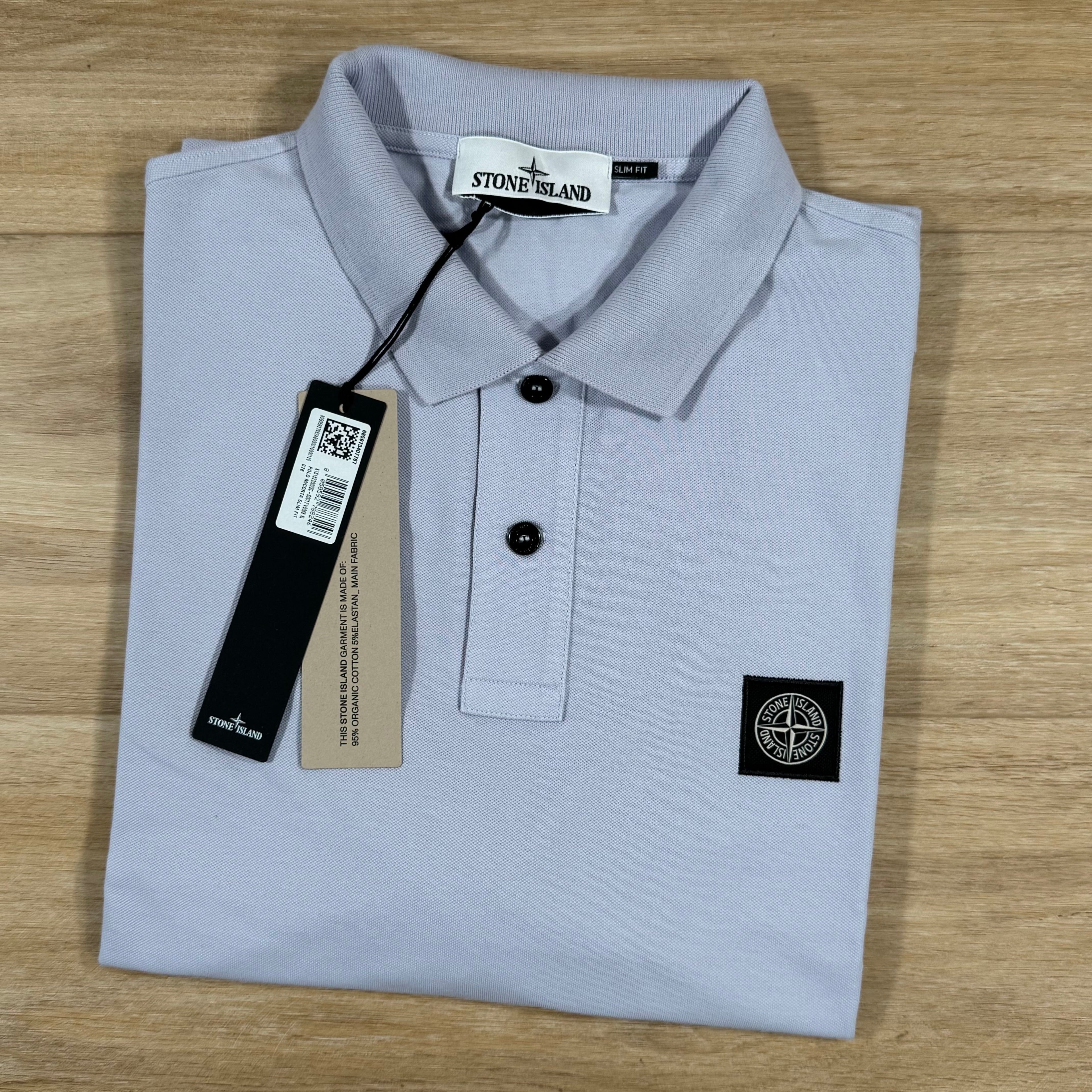 Stone Island Organic Cotton Pique Polo Shirt in Lilac -Usfansport