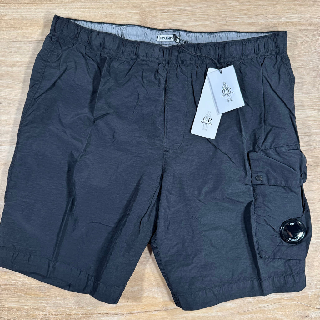 CP Company Flatt Nylon Cargo Lens Swim Shorts in Black -Usfansport