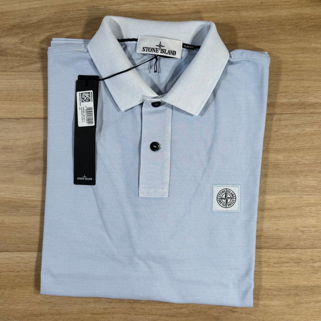 Stone Island Organic Cotton Overdye Polo Shirt in Sky Blue -Usfansport