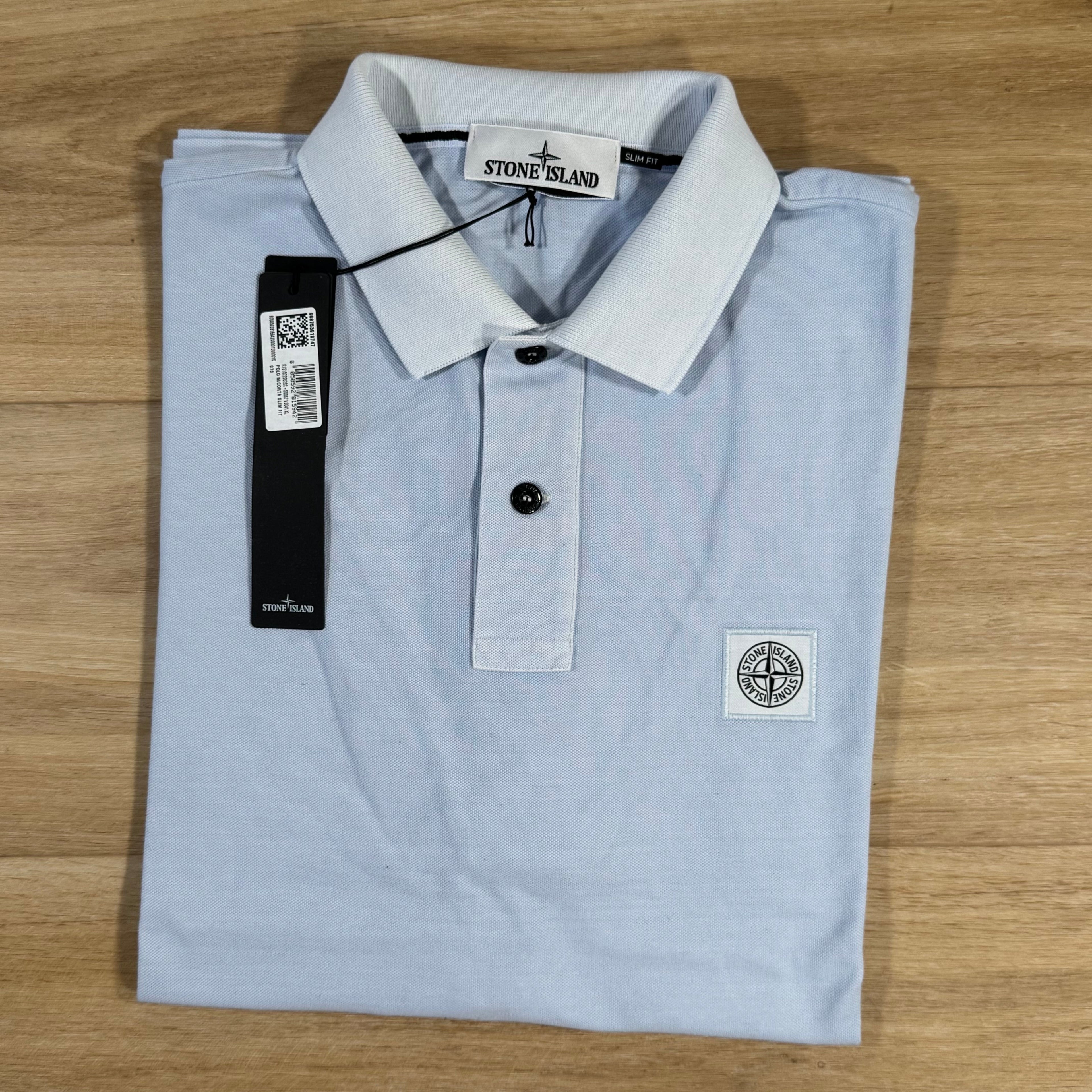 Stone Island Organic Cotton Overdye Polo Shirt in Sky Blue -Usfansport