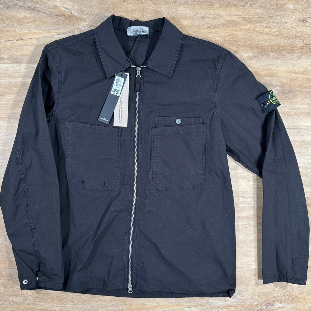 Stone Island Mil-Spec Stretch Ripstop-TC Overshirt in Black -Usfansport