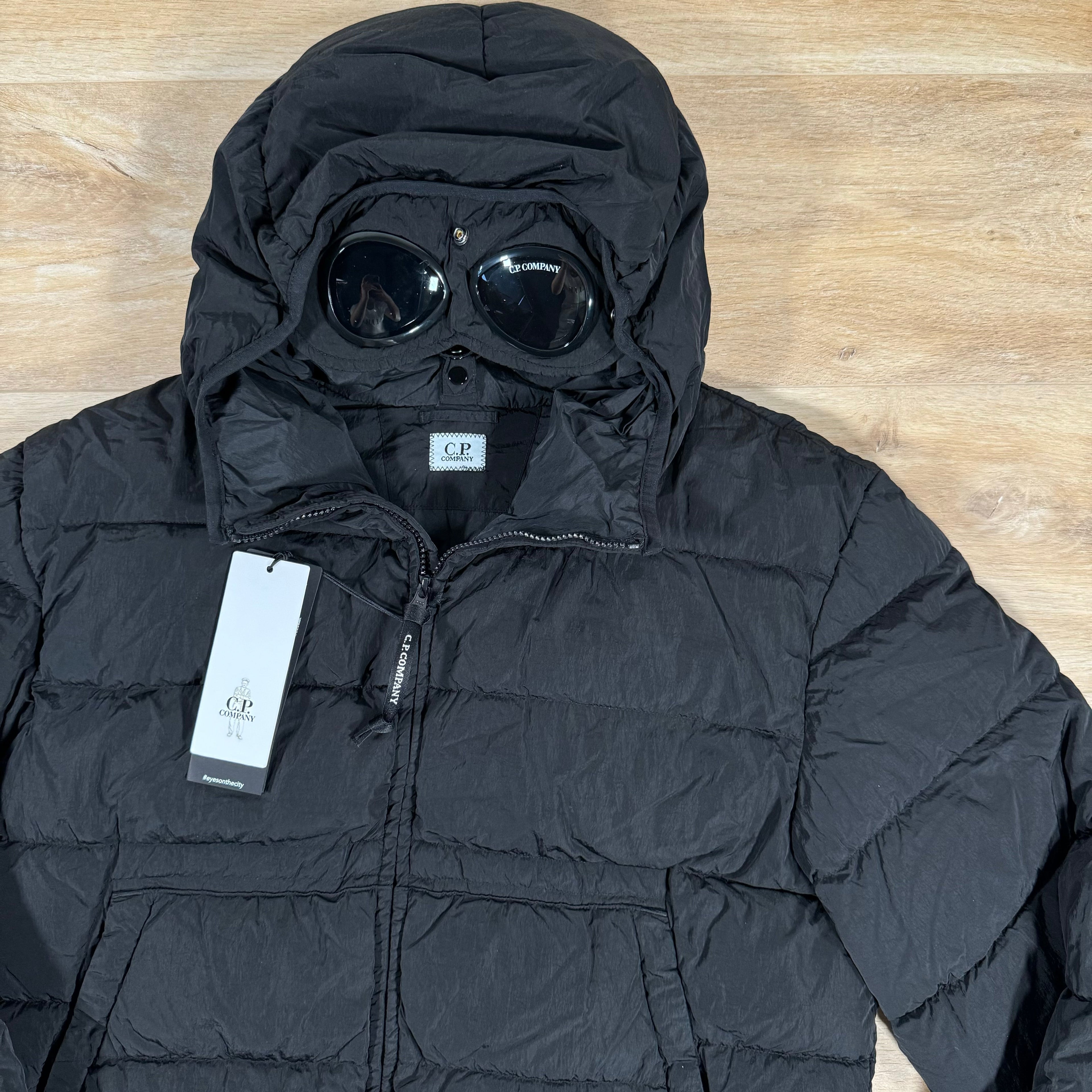 CP Company Chrome-R Goggle Down Jacket in Black -Usfansport