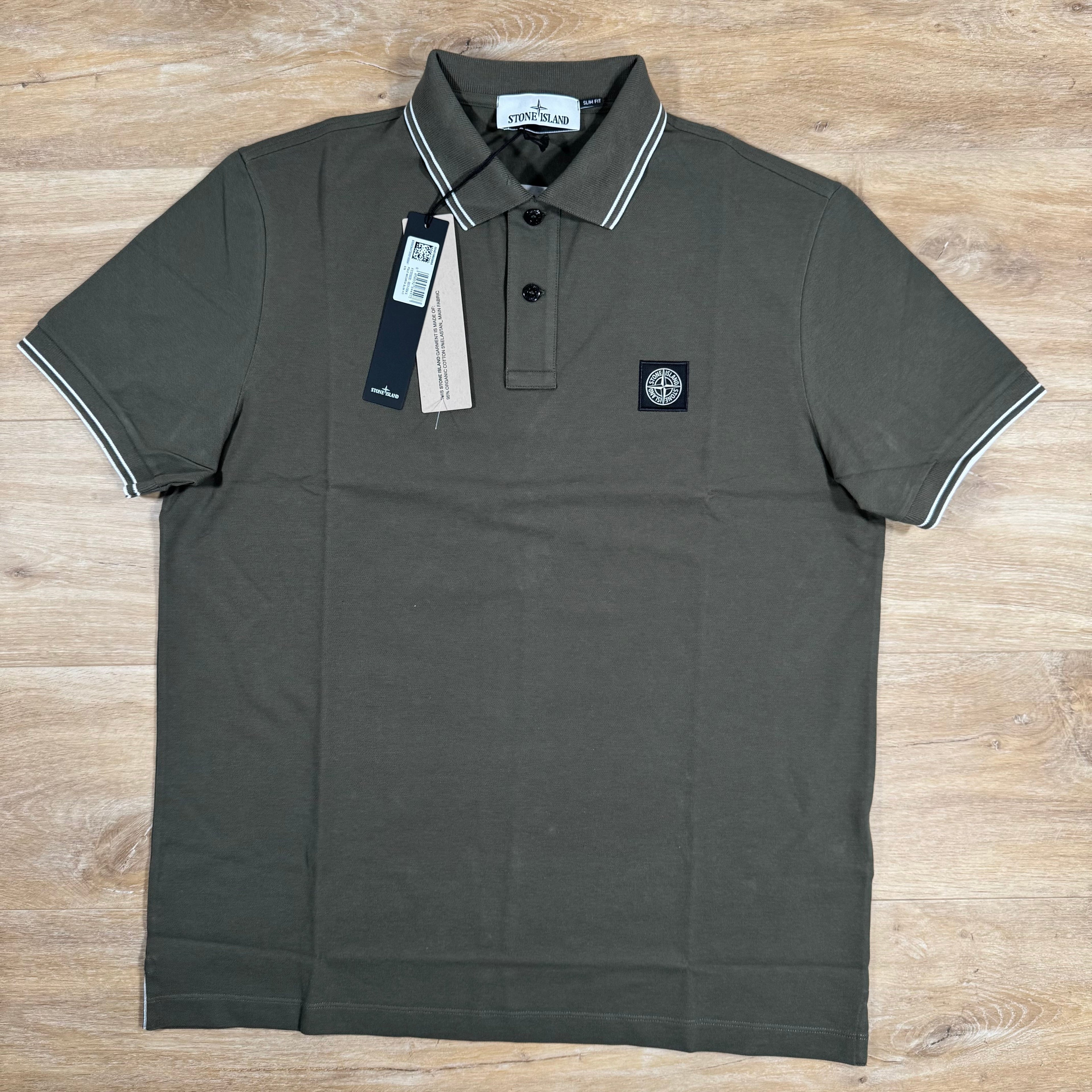 Stone Island Organic Cotton Pique Polo Shirt in Military Green -Usfansport