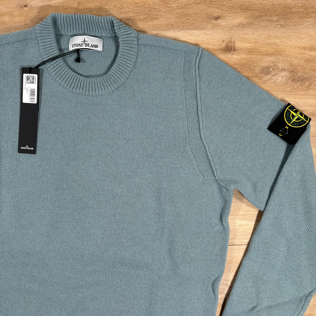 Stone Island Lambswool Crewneck Sweatshirt in Green Grey -Usfansport