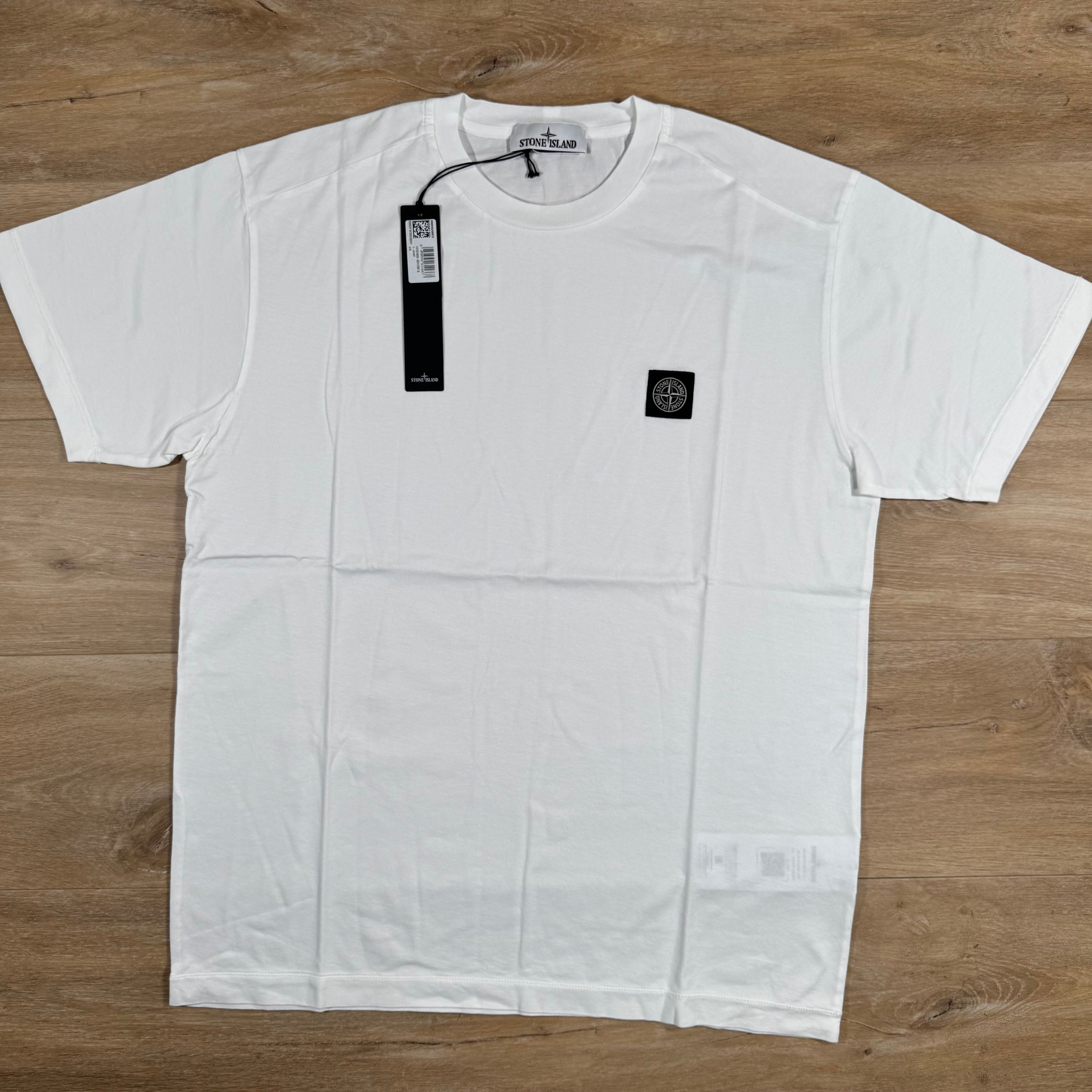 Stone Island Patch Logo T-Shirt in White -Usfansport