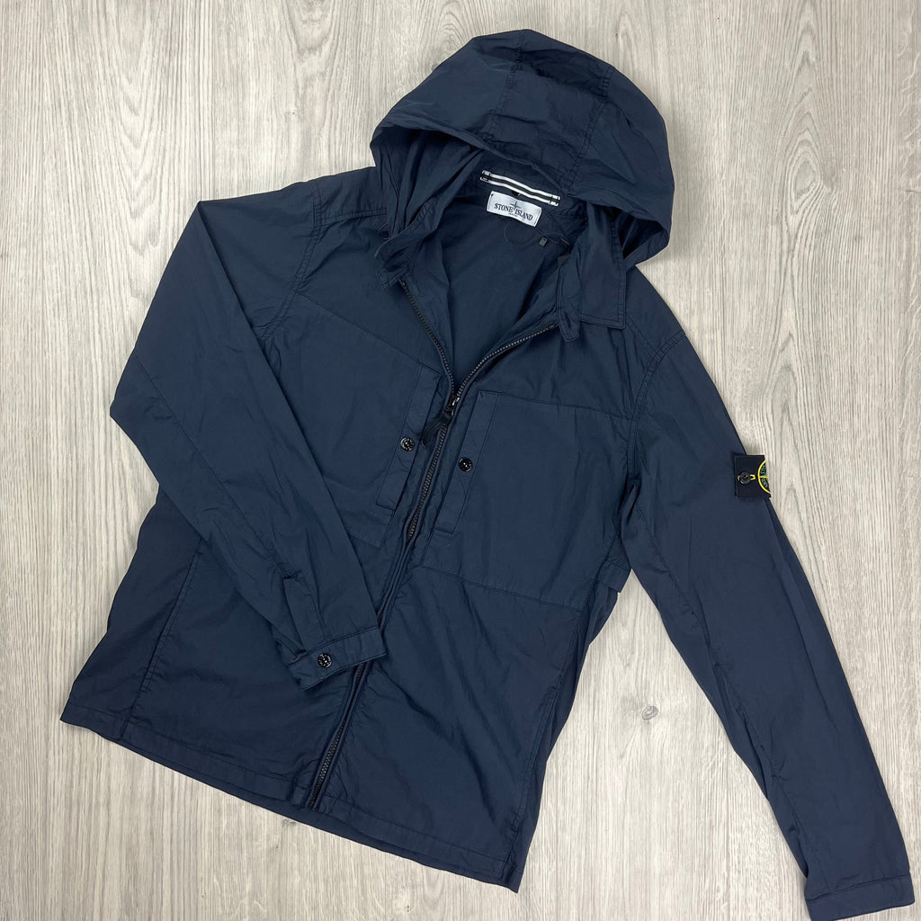 Stone Island Hooded Overshirt - Navy -Usfansport