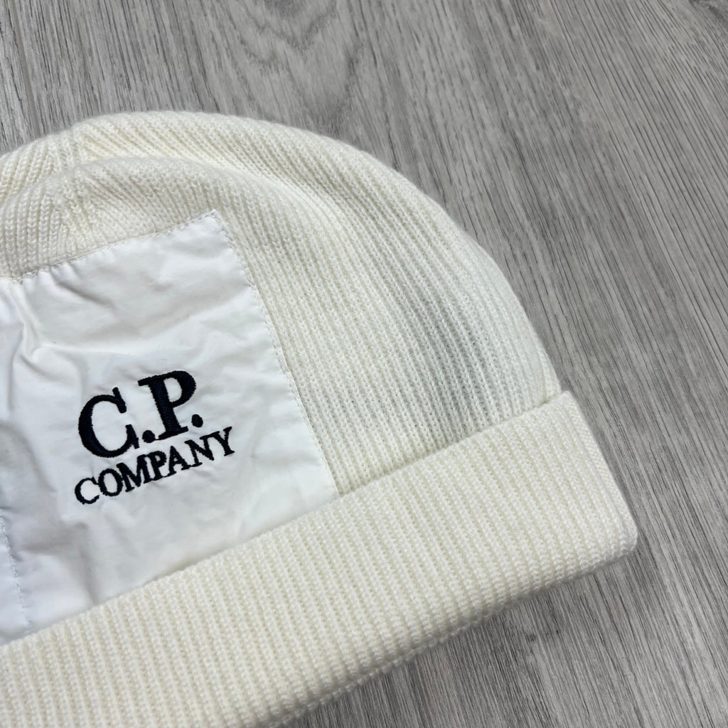 CP Company Patch Beanie - White -Usfansport