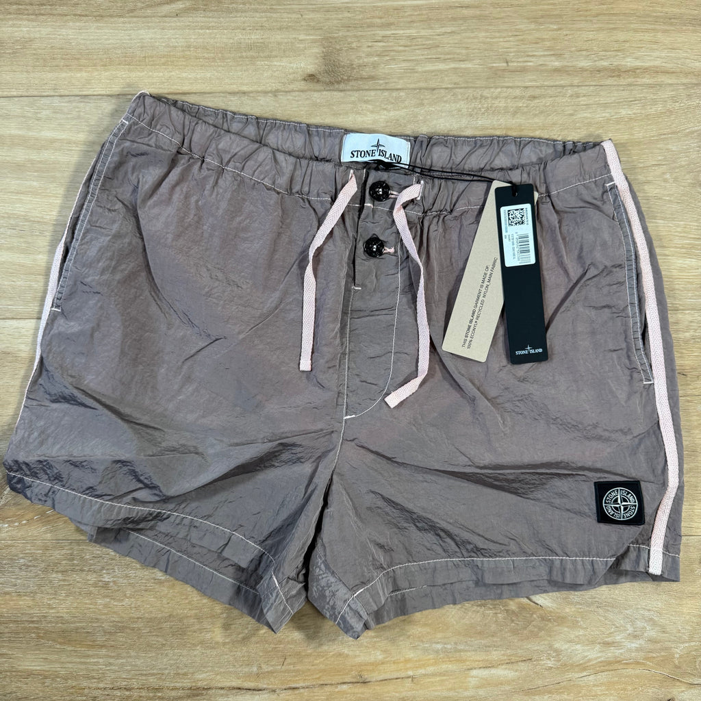 Stone Island Nylon Metal Button Swim Shorts in Antique Rose -Usfansport