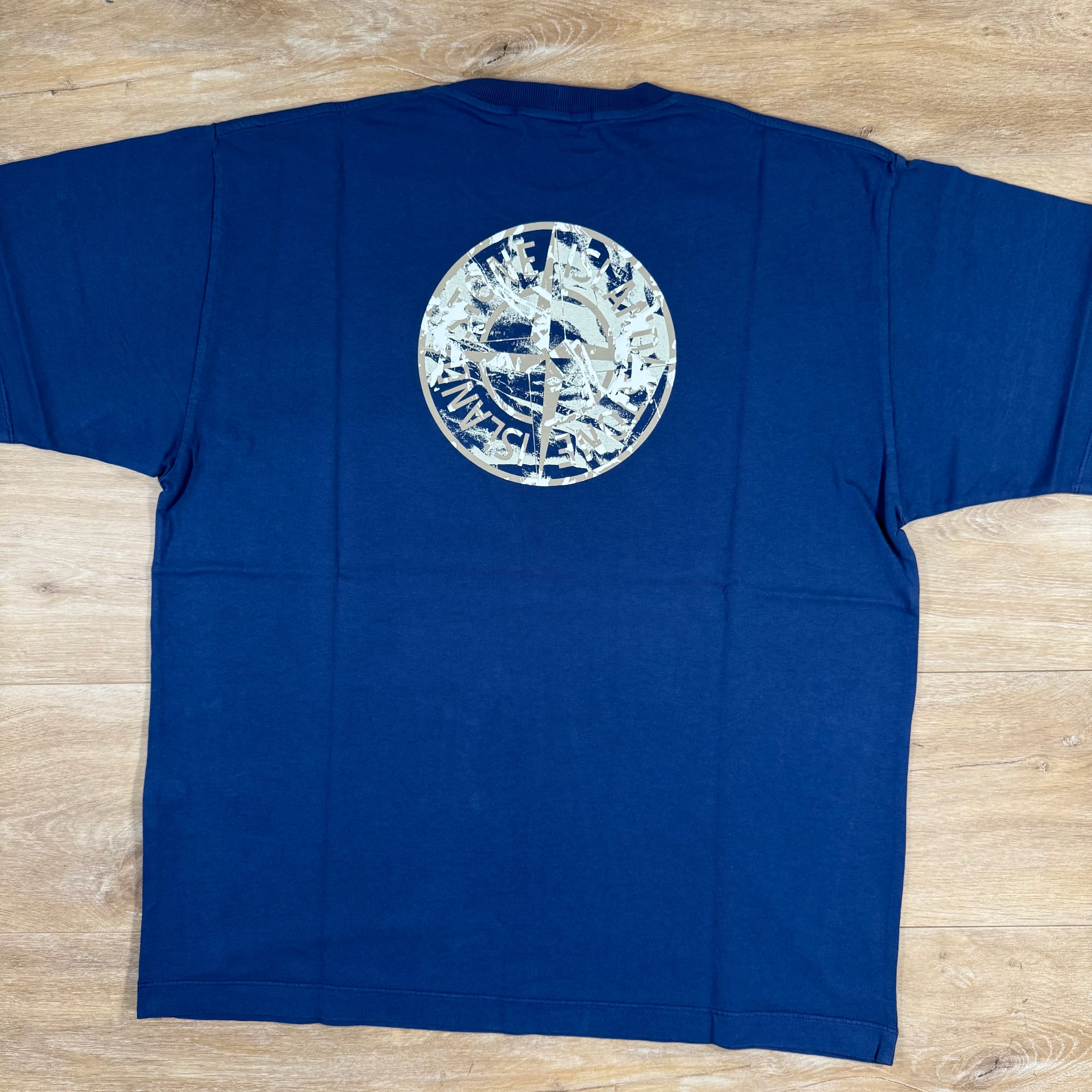 Stone Island Organic Cotton Compass Camo T-Shirt in Marine Blue -Usfansport