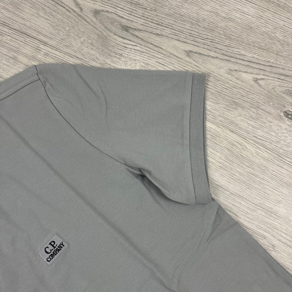 CP Company Piquet Polo Shirt - Drizzle -Usfansport