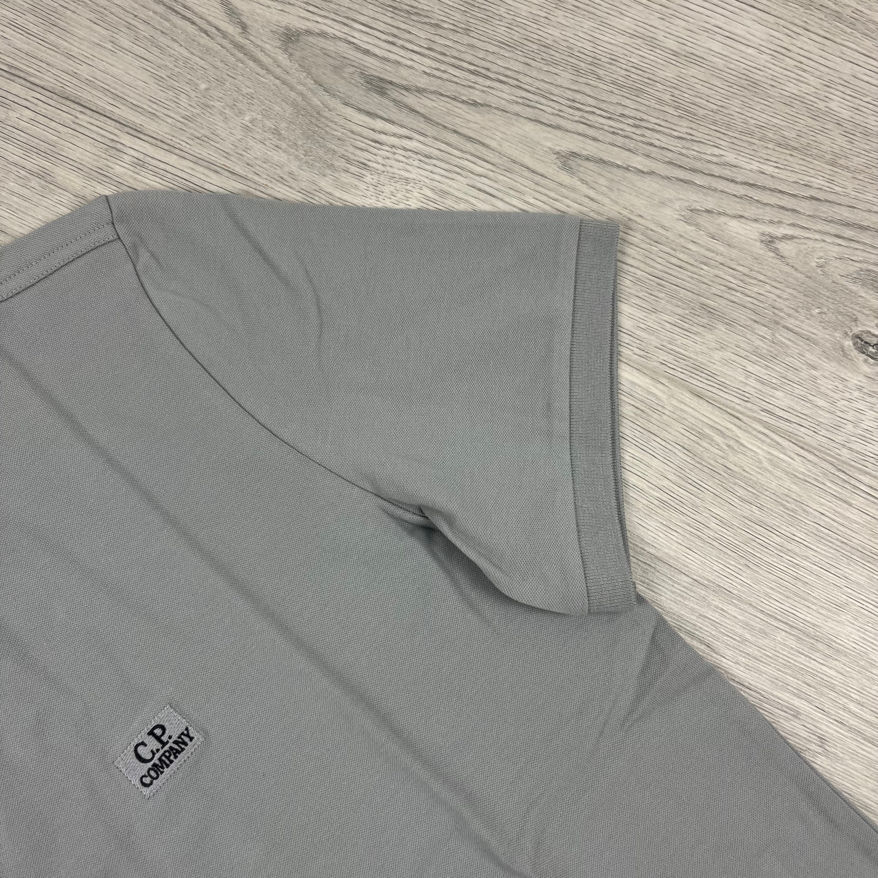 CP Company Piquet Polo Shirt - Drizzle -Usfansport