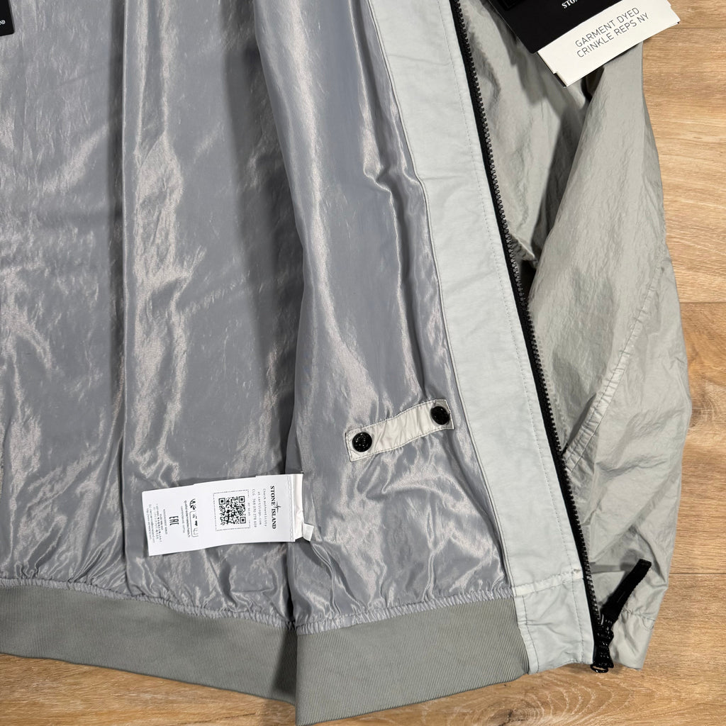 Stone Island Crinkle Reps R-NY Bomber Jacket in Pearl Grey -Usfansport