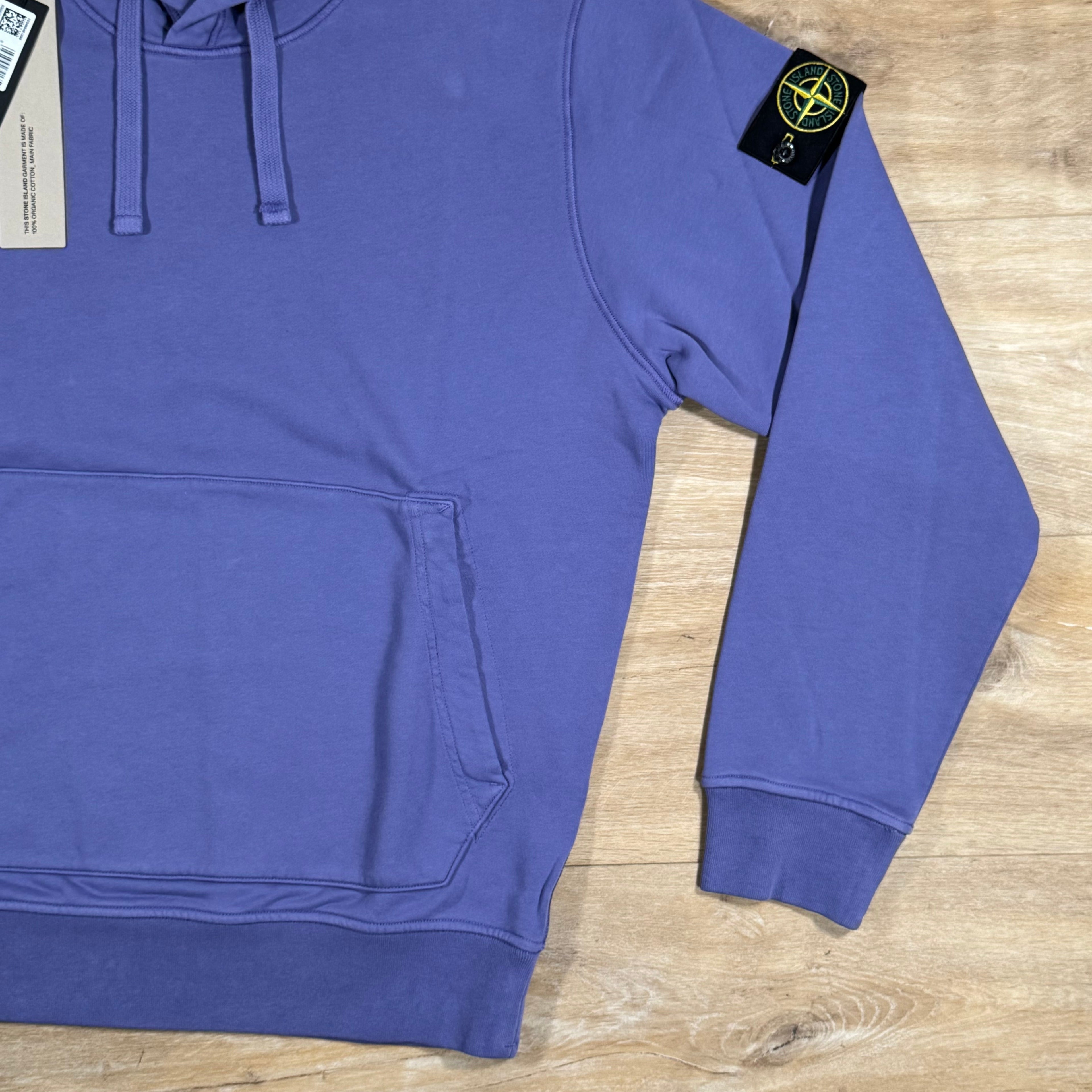 Stone Island Organic Cotton Fleece Pullover Hoodie in Lavender -Usfansport