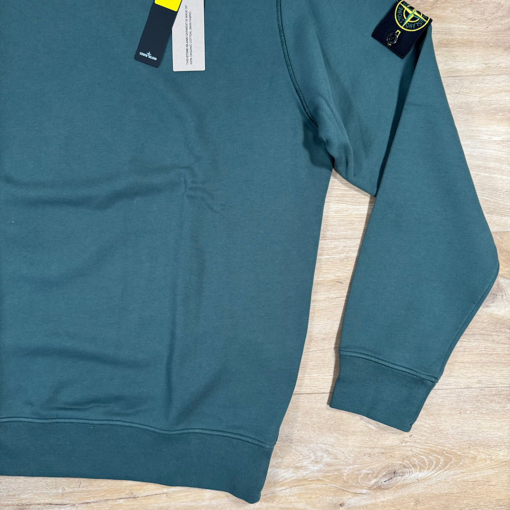 Stone Island Organic Cotton Fleece Sweatshirt in Bottle Green -Usfansport