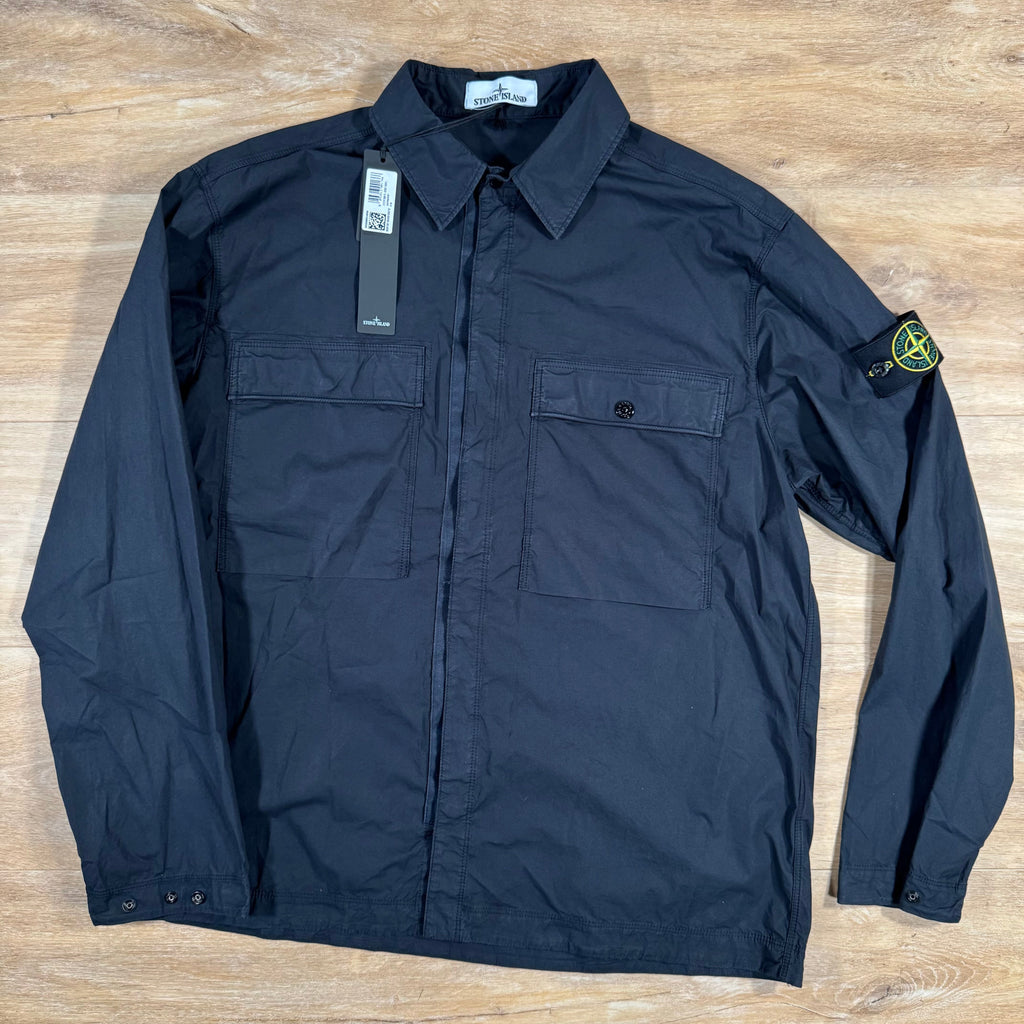 Stone Island Stretch Tela Overshirt in Navy -Usfansport