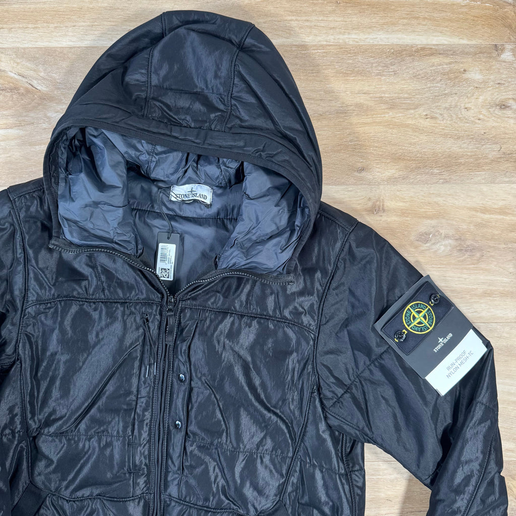 Stone Island Run-Proof Nylon Mesh-TC Reversible Jacket in Black -Usfansport