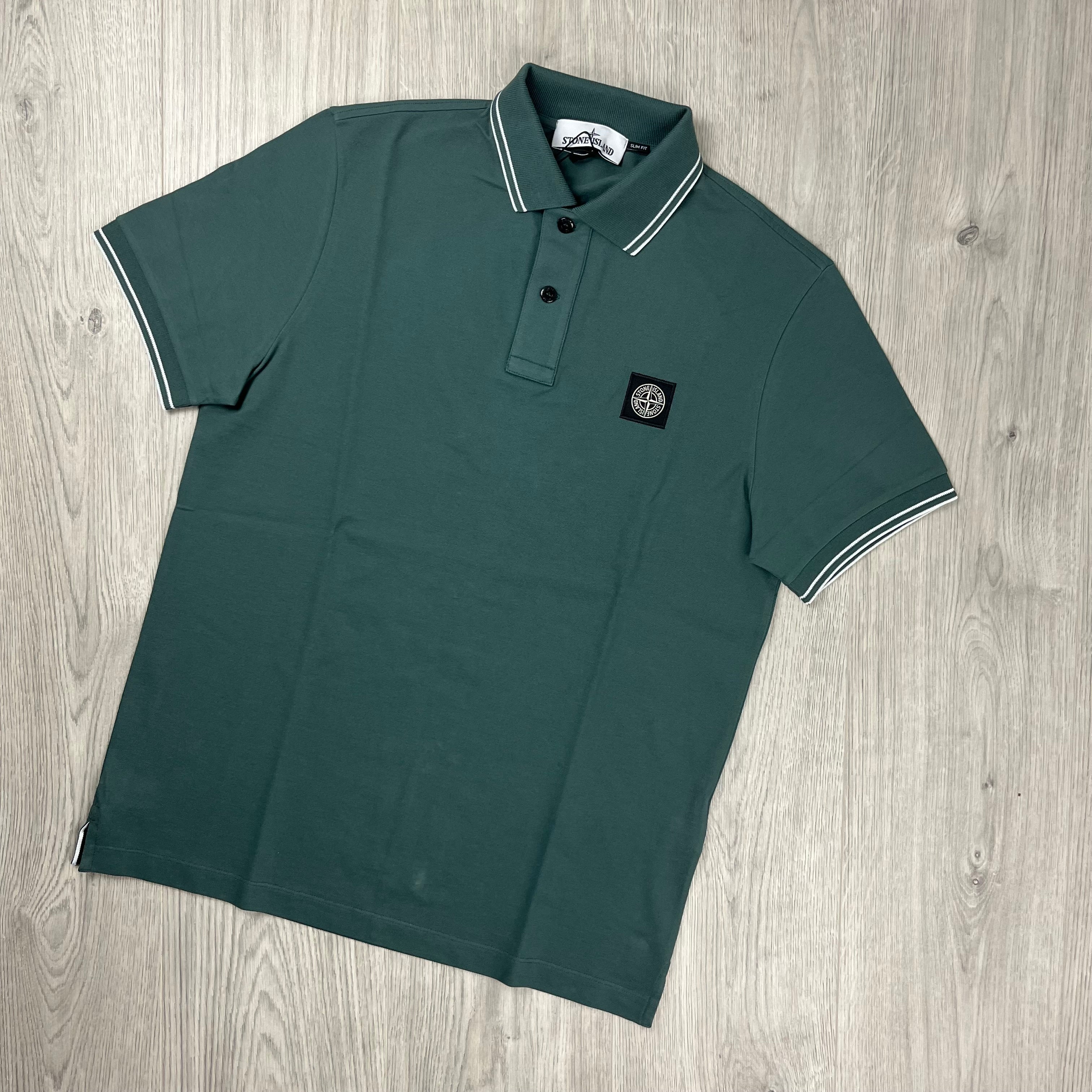 Stone Island Patch Polo Shirt - Bottle Green -Usfansport
