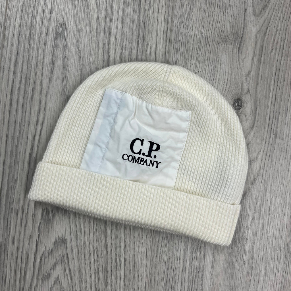 CP Company Patch Beanie - White -Usfansport