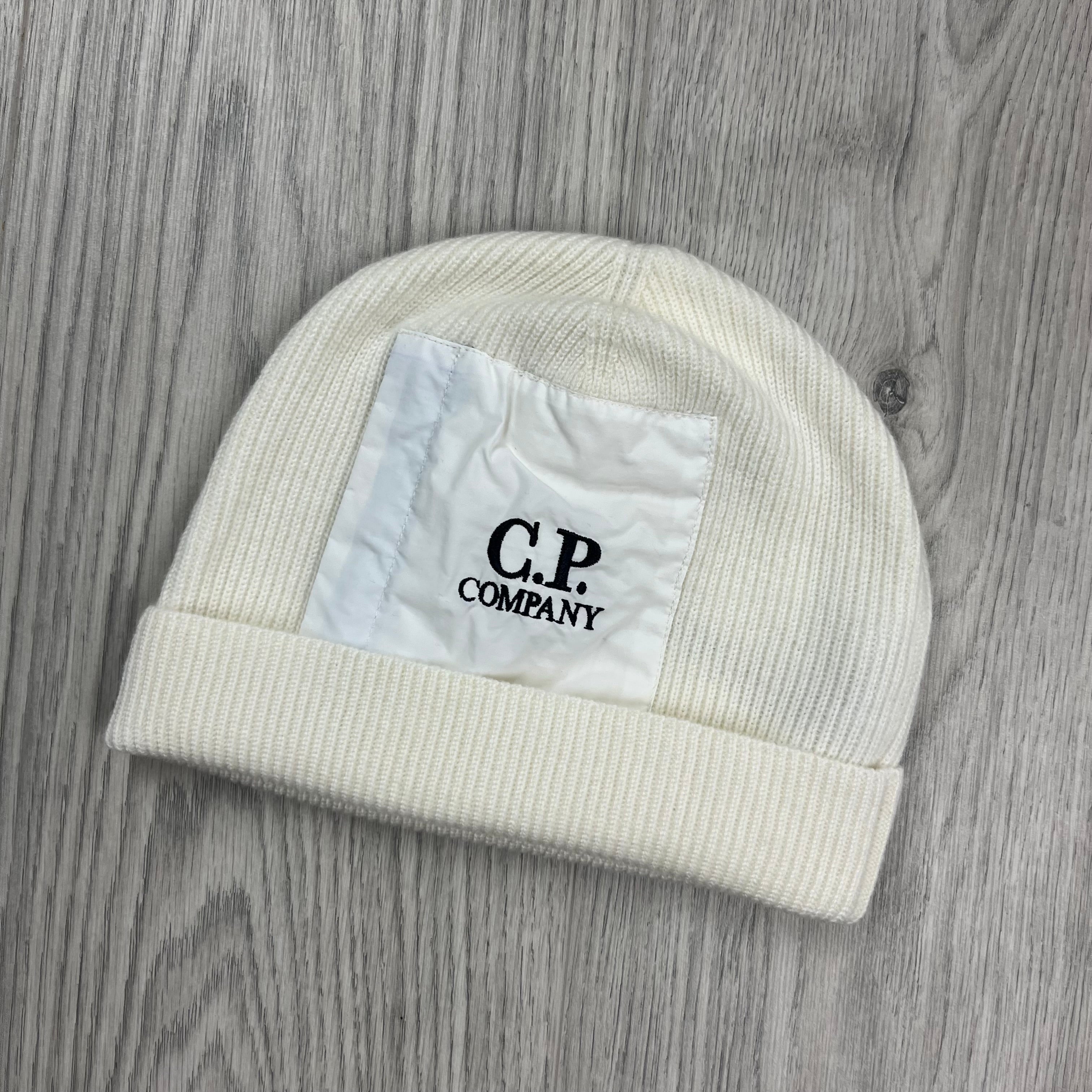 CP Company Patch Beanie - White -Usfansport