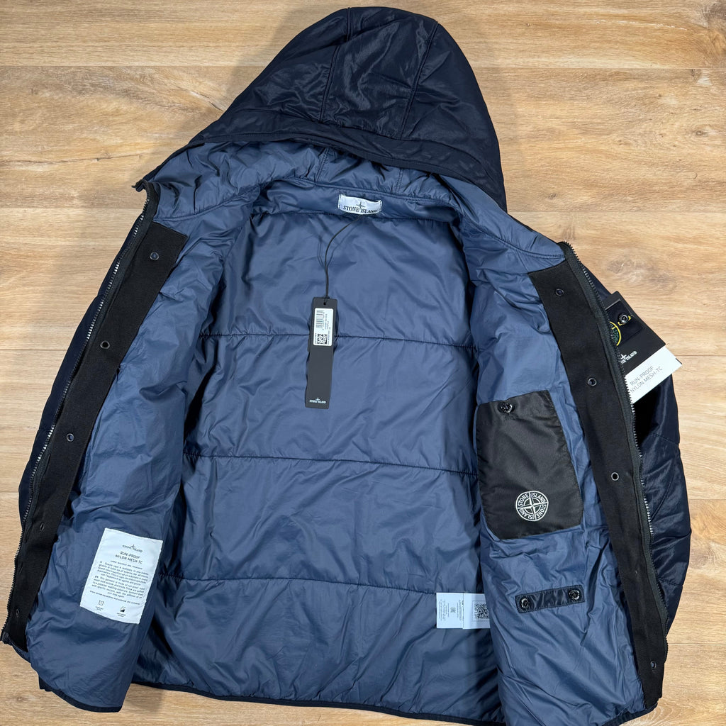 Stone Island Run-Proof Nylon Mesh-TC Reversible Jacket in Navy -Usfansport