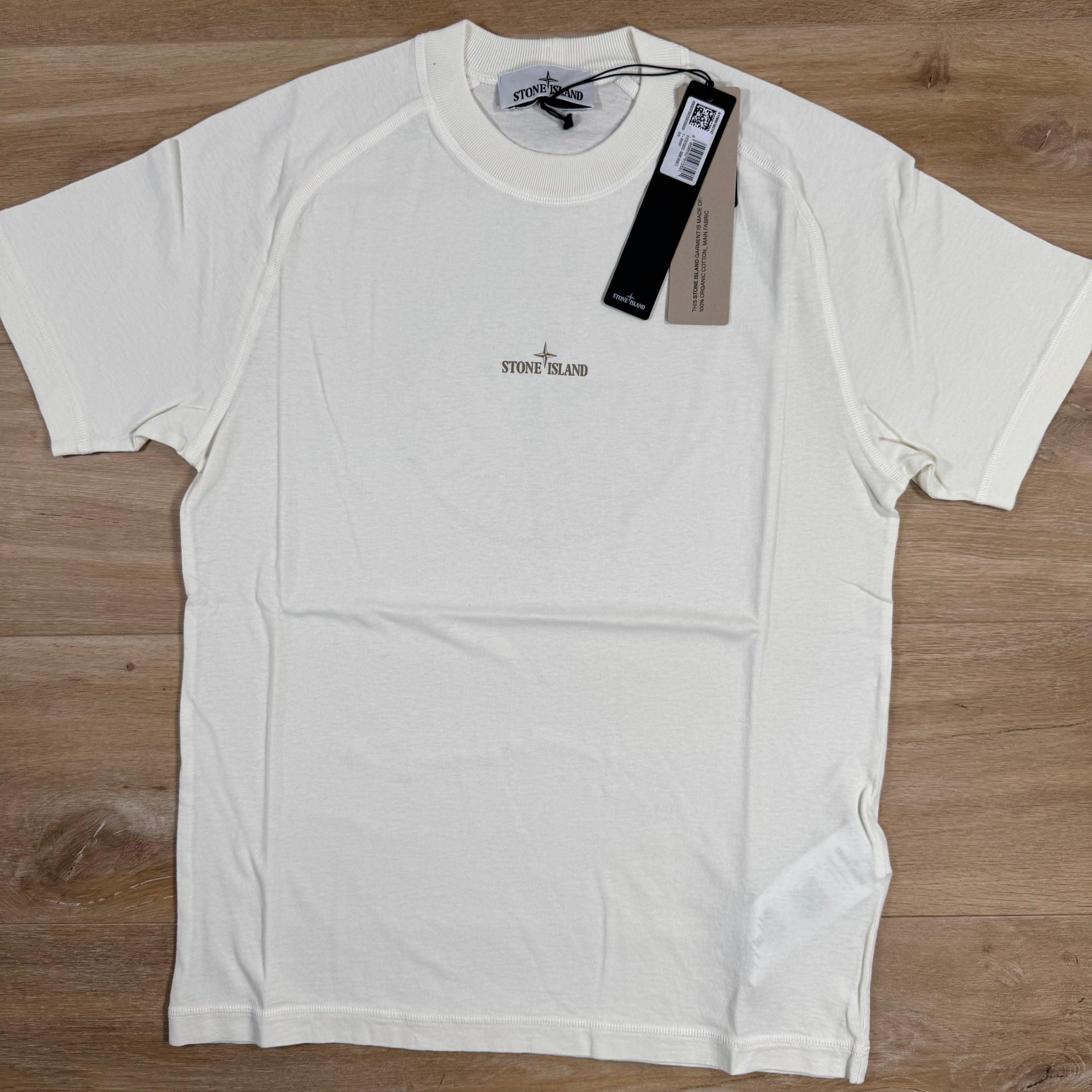 Stone Island Institutional One Print T-Shirt in Ivory -Usfansport