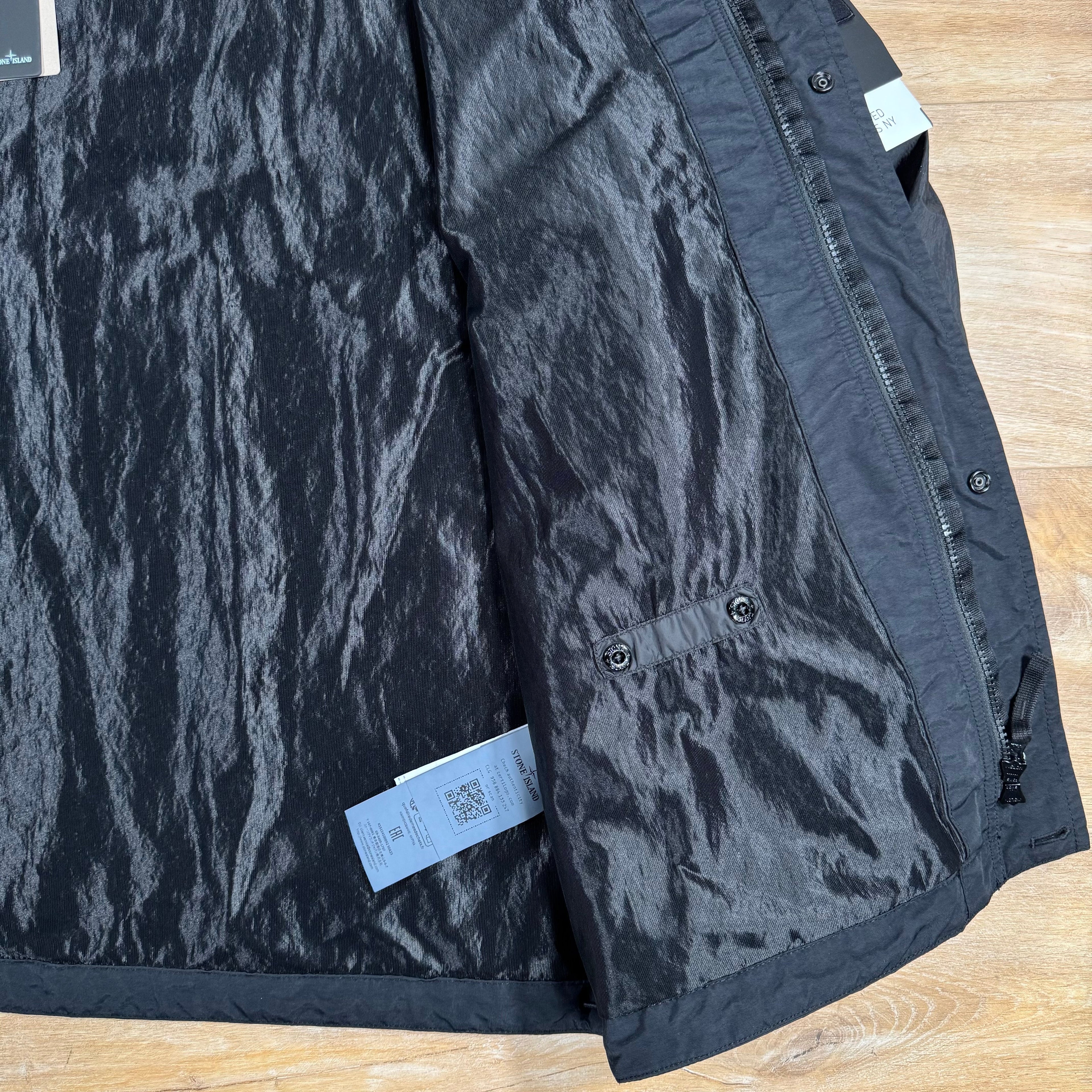 Stone Island Crinkle Reps R-NY Jacket in Black -Usfansport