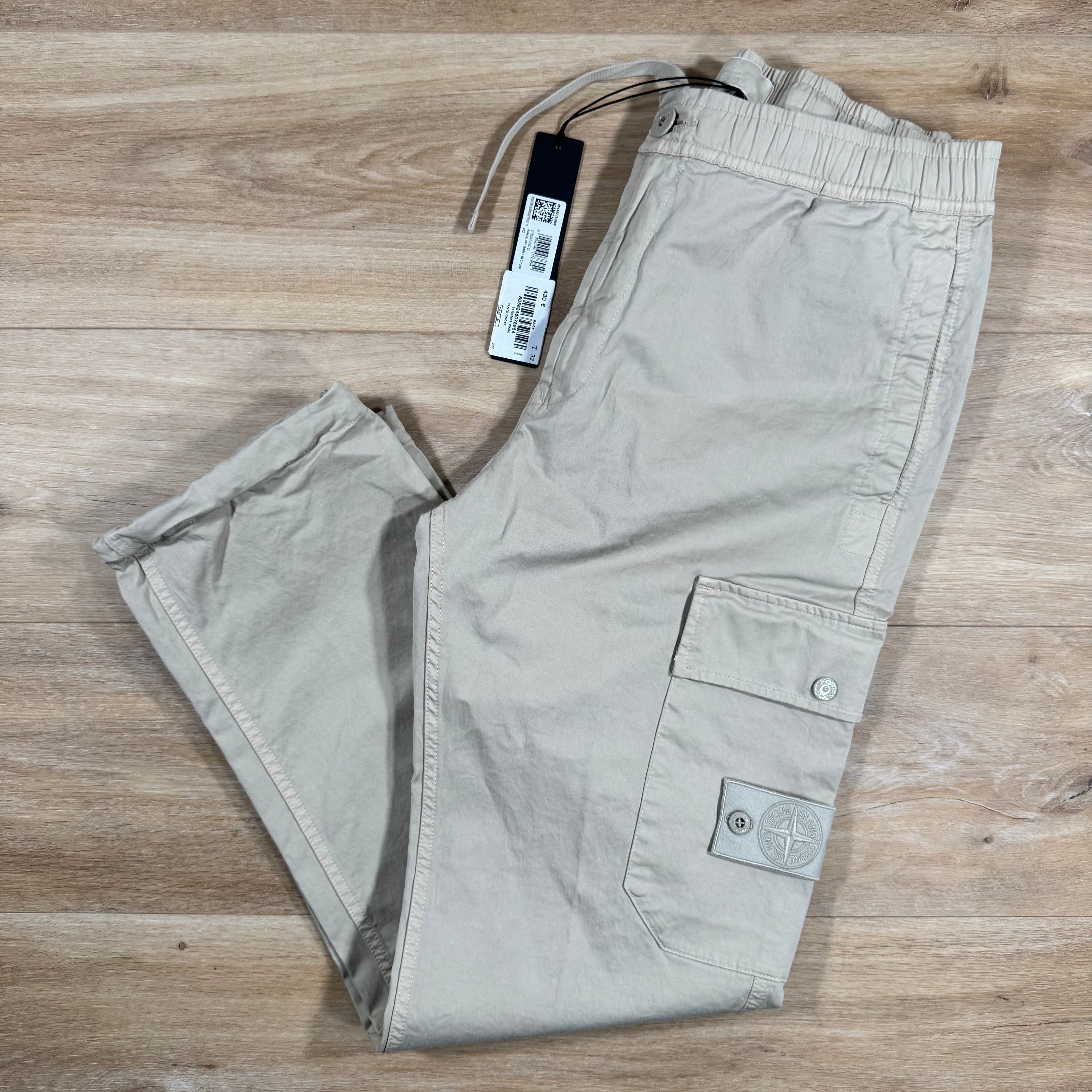 Stone Island Ghost Stretch Cargo Trousers in Beige -Usfansport