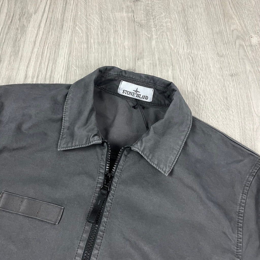 Stone Island Zip Overshirt - Charcoal -Usfansport