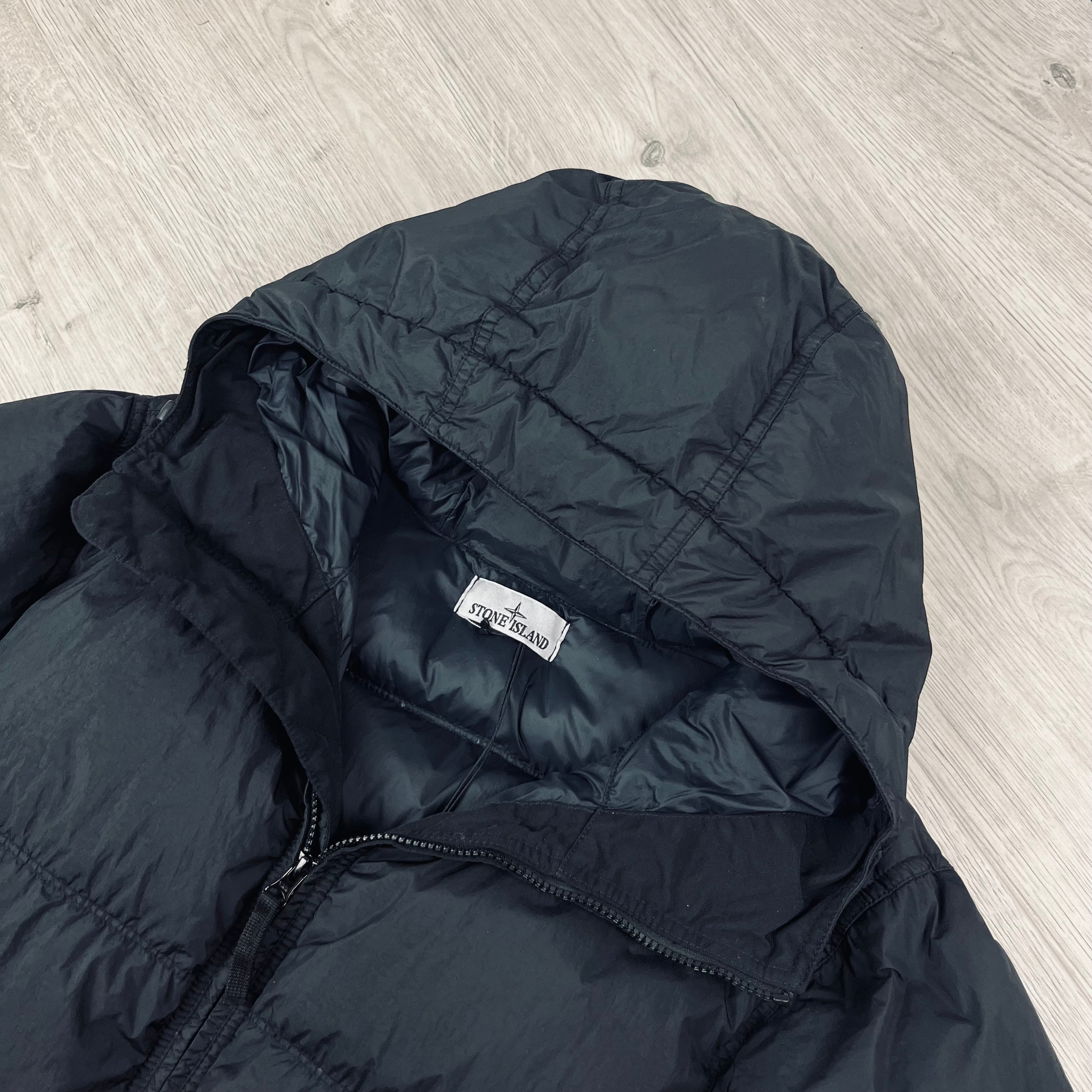 Stone Island Crinkle Reps Down Jacket - Black -Usfansport