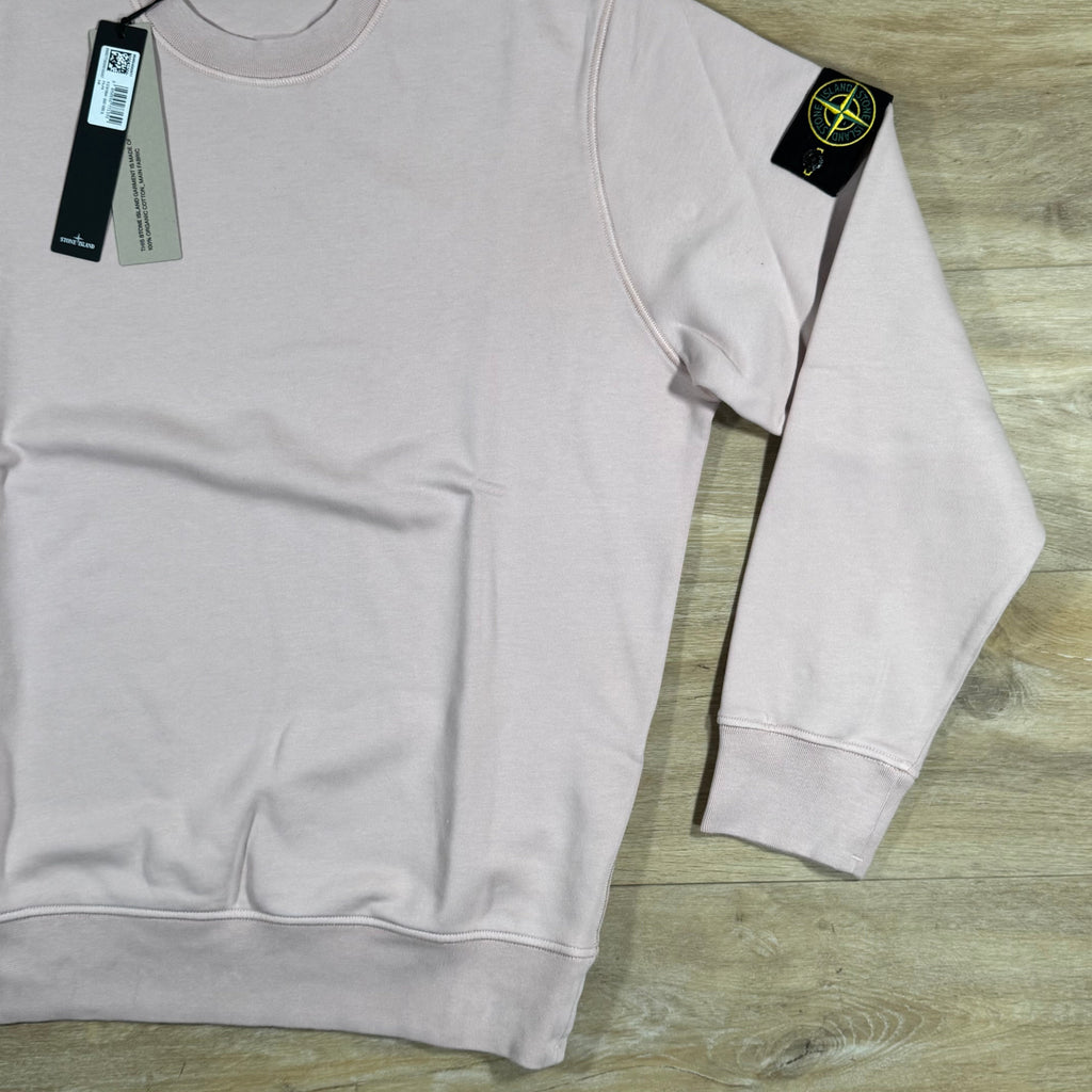 Stone Island Organic Cotton Fleece Sweatshirt in Antique Rose -Usfansport