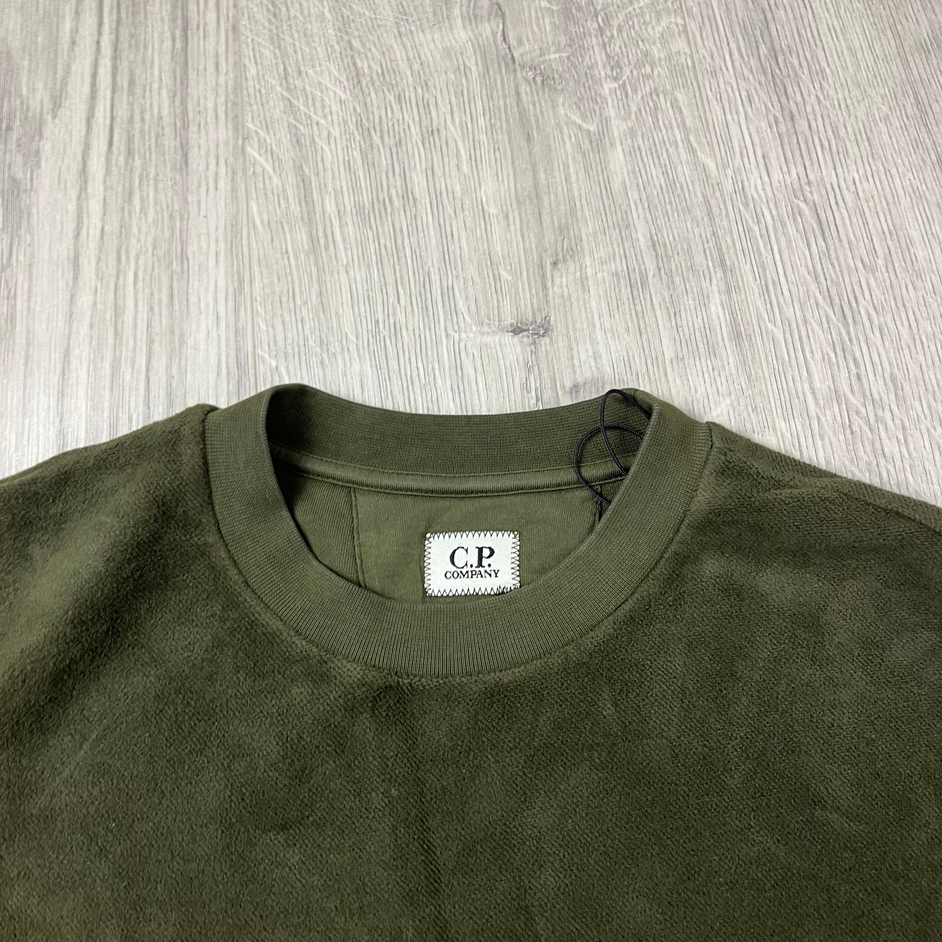 CP Company Raised Fleece Sweatshirt - Ivy Green -Usfansport