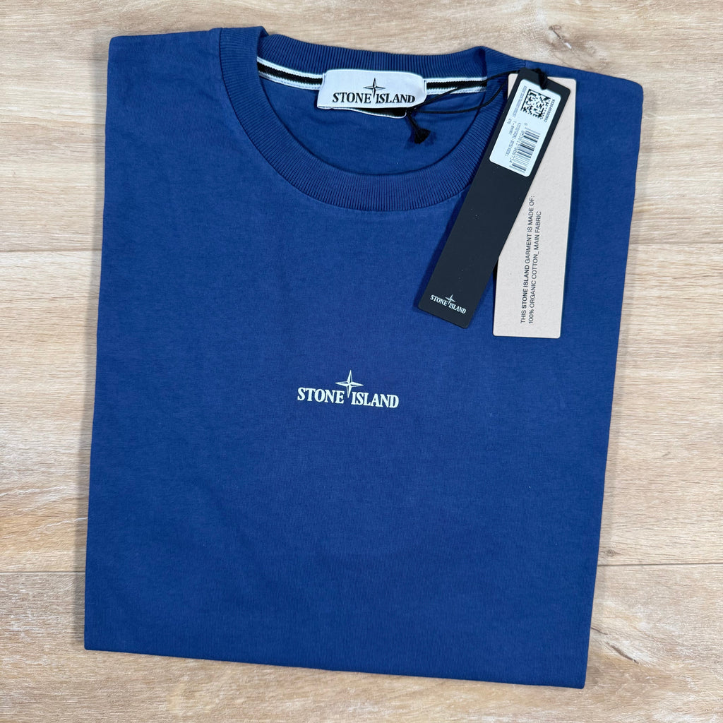 Stone Island Organic Cotton Compass Camo T-Shirt in Marine Blue -Usfansport