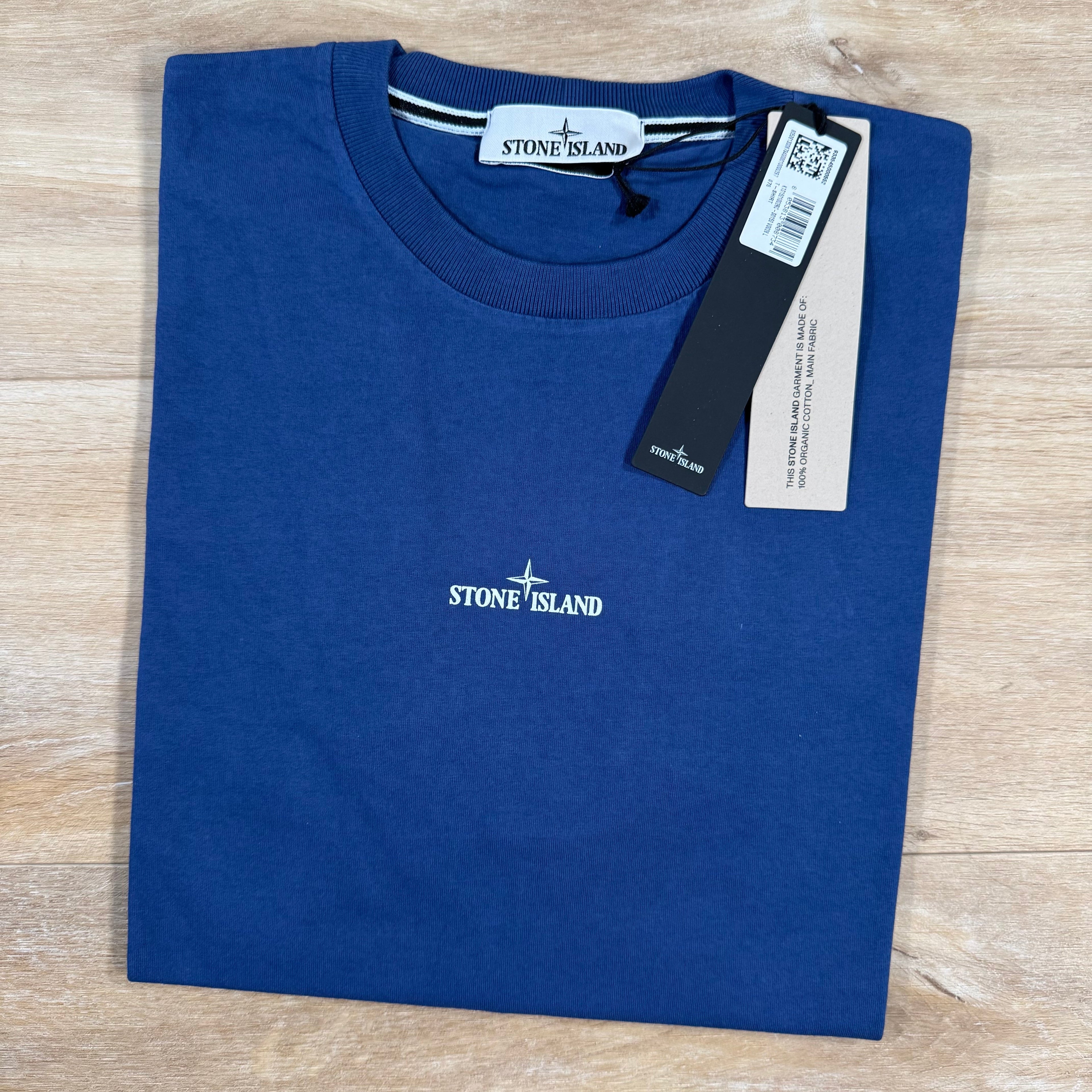 Stone Island Organic Cotton Compass Camo T-Shirt in Marine Blue -Usfansport
