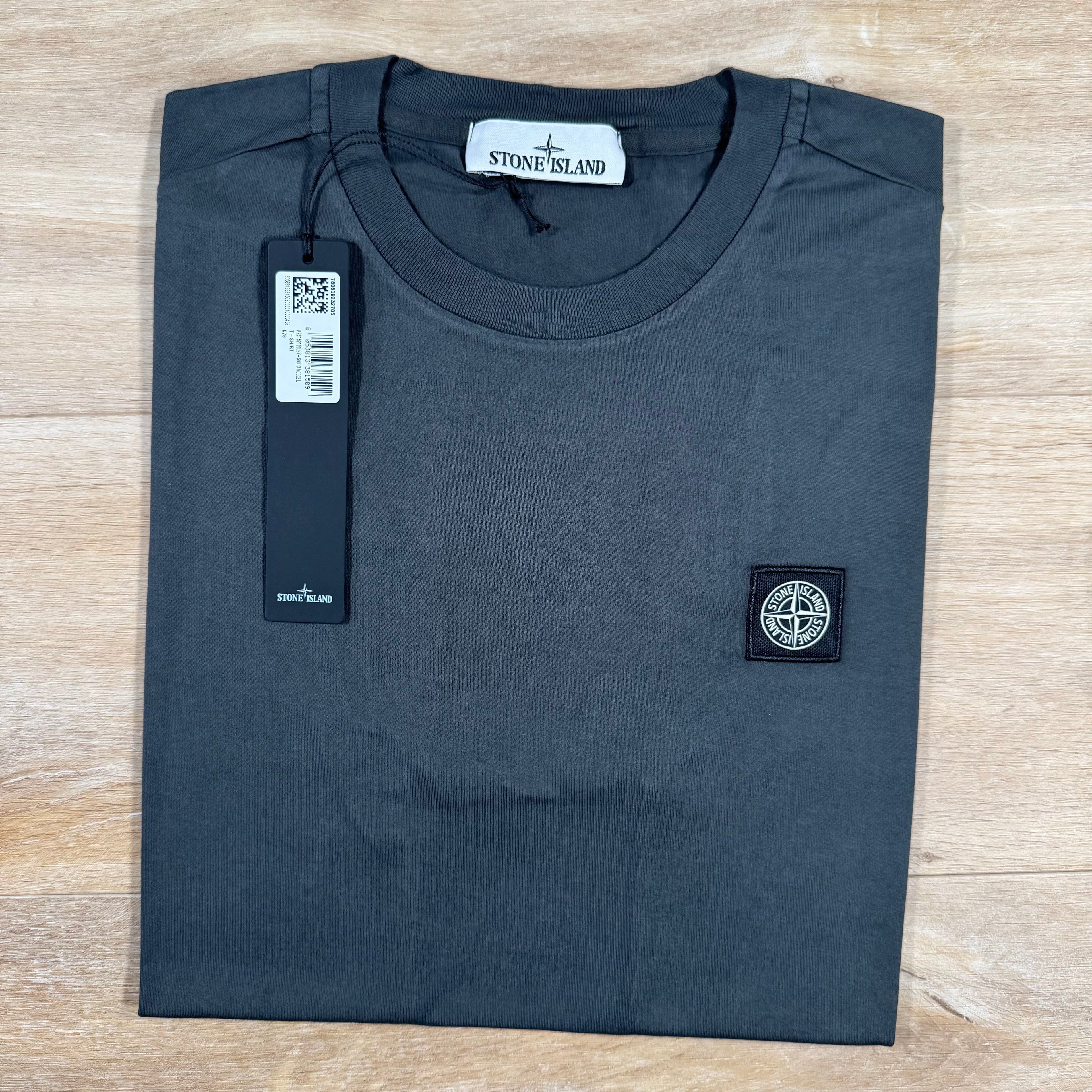 Stone Island Patch Logo T-Shirt in Lead Grey -Usfansport