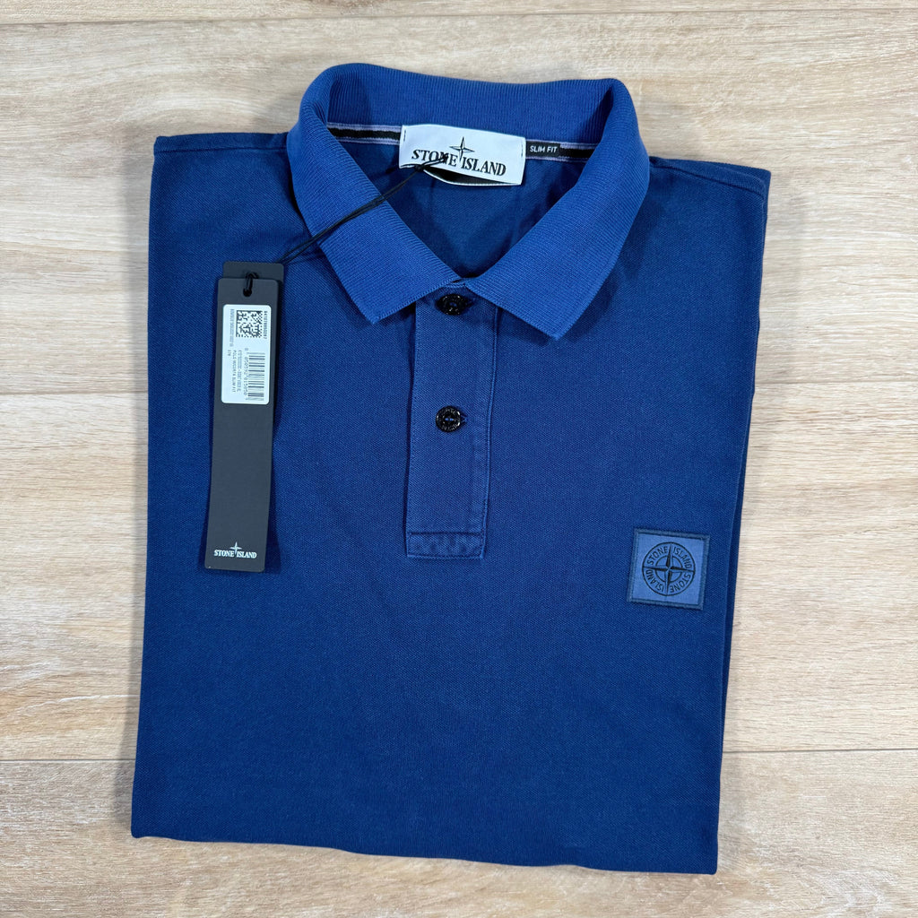 Stone Island Organic Cotton Overdye Polo Shirt in Marine Blue -Usfansport