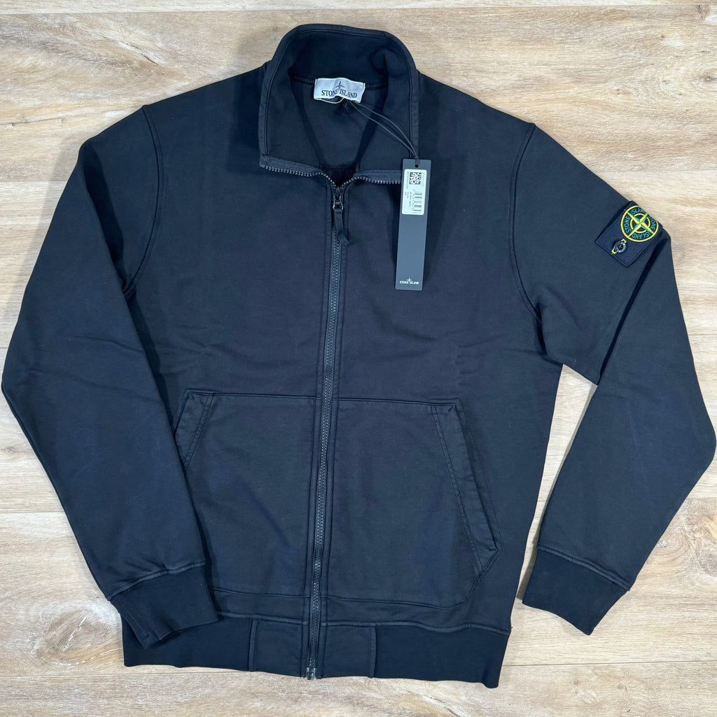 Stone Island Organic Cotton Full-Zip Sweatshirt in Black -Usfansport