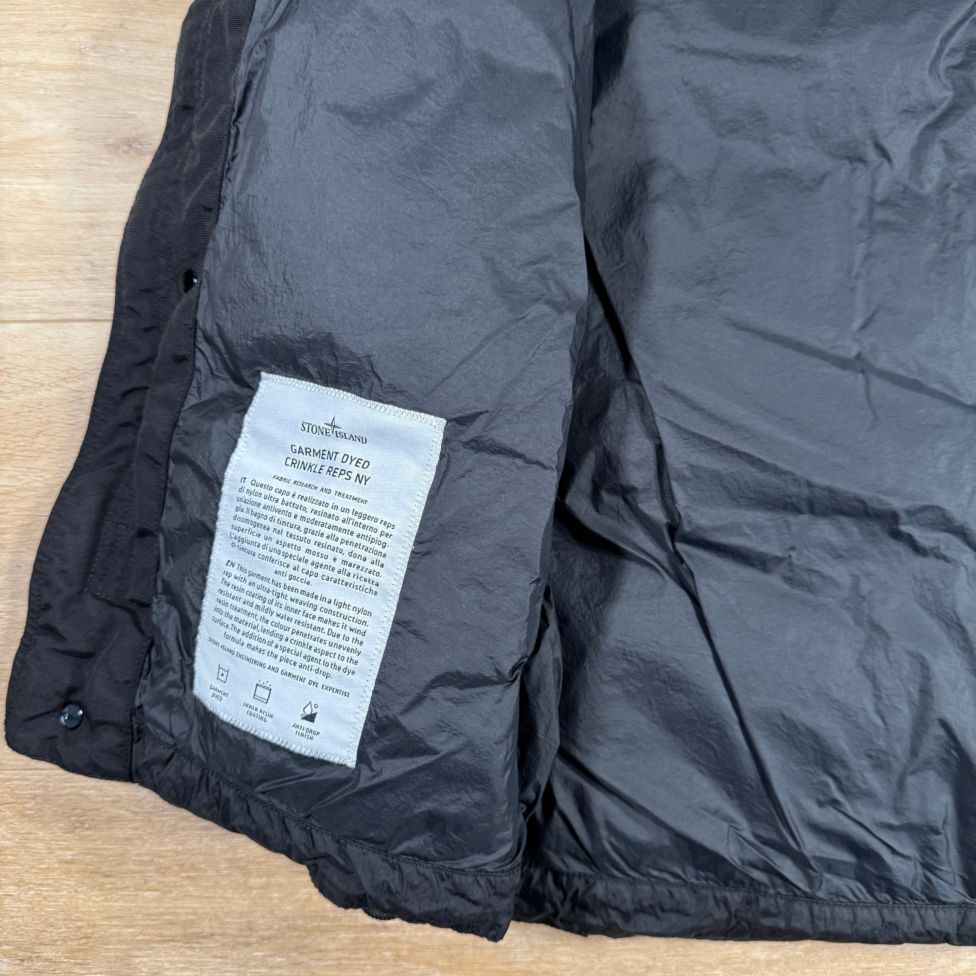 Stone Island Crinkle Reps NY Nylon Down Vest in Black -Usfansport