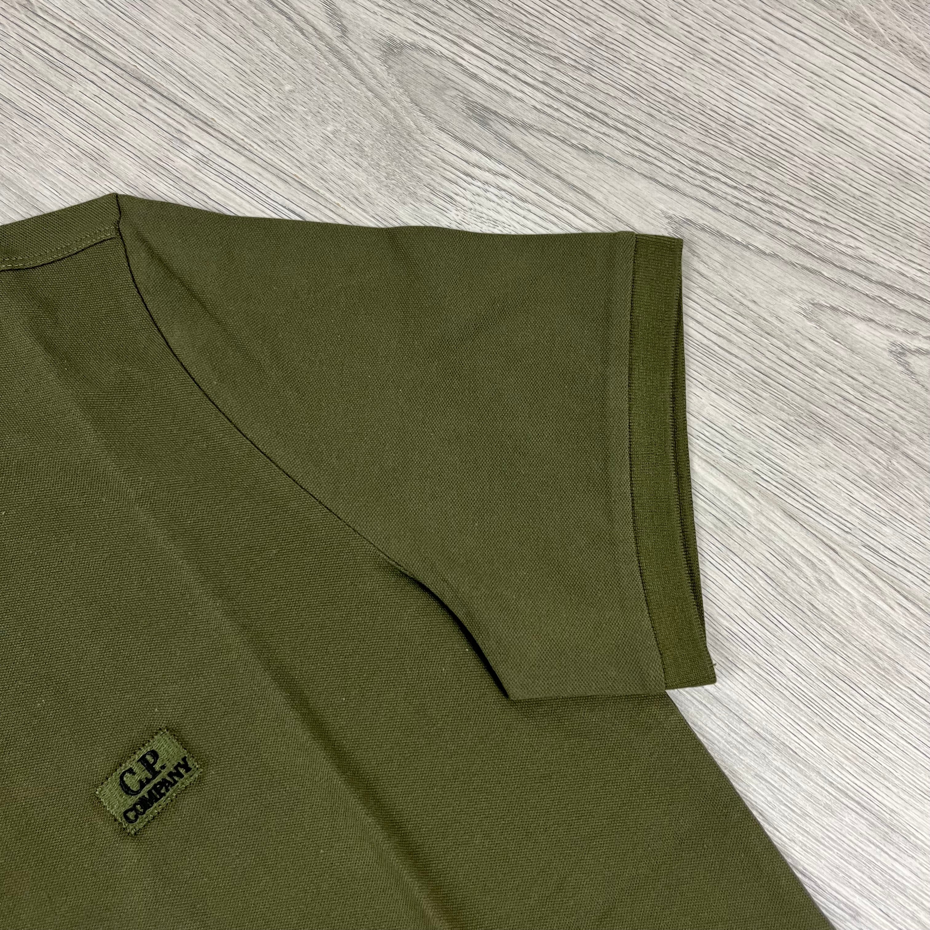 CP Company Piquet Polo Shirt - Ivy Green -Usfansport