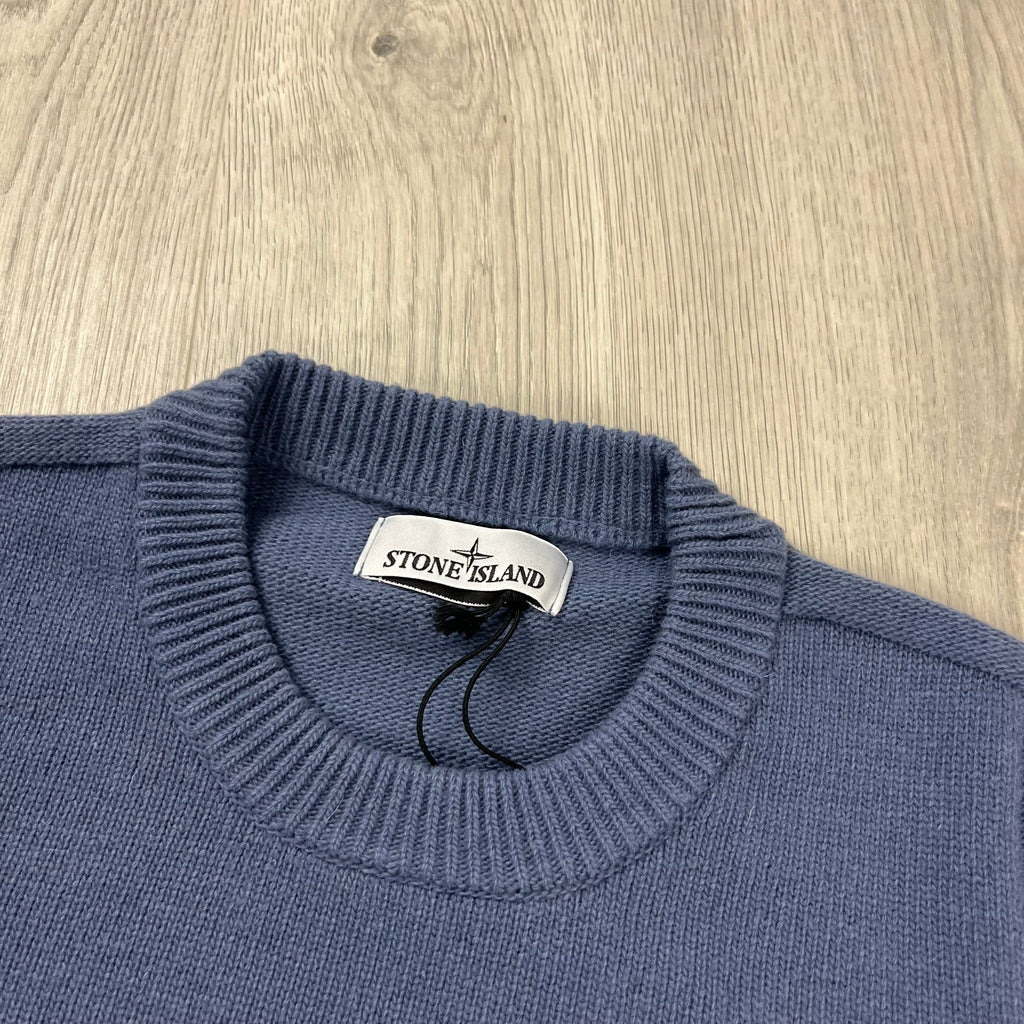 Stone Island Knit Sweatshirt - Mid Blue -Usfansport