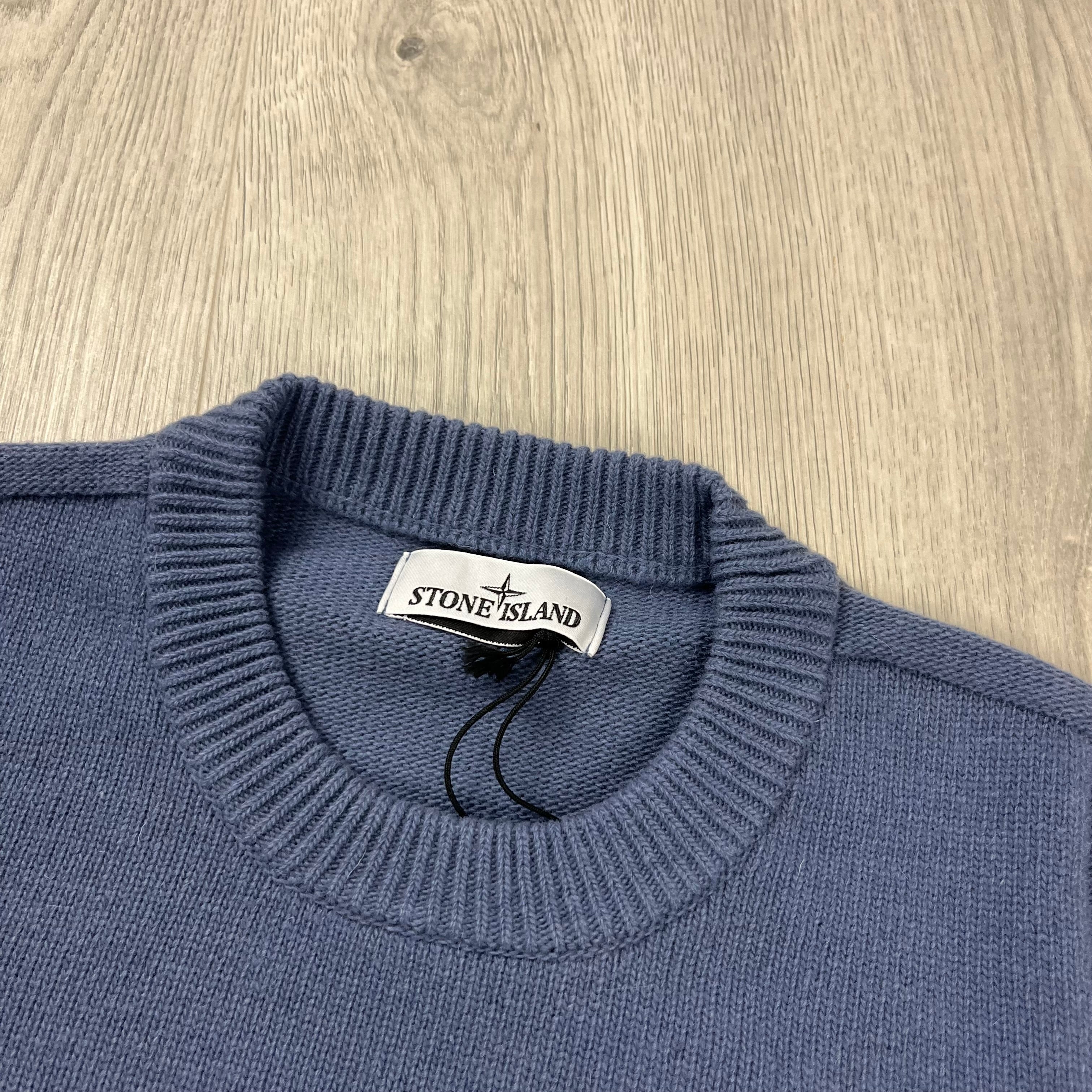 Stone Island Knit Sweatshirt - Mid Blue -Usfansport